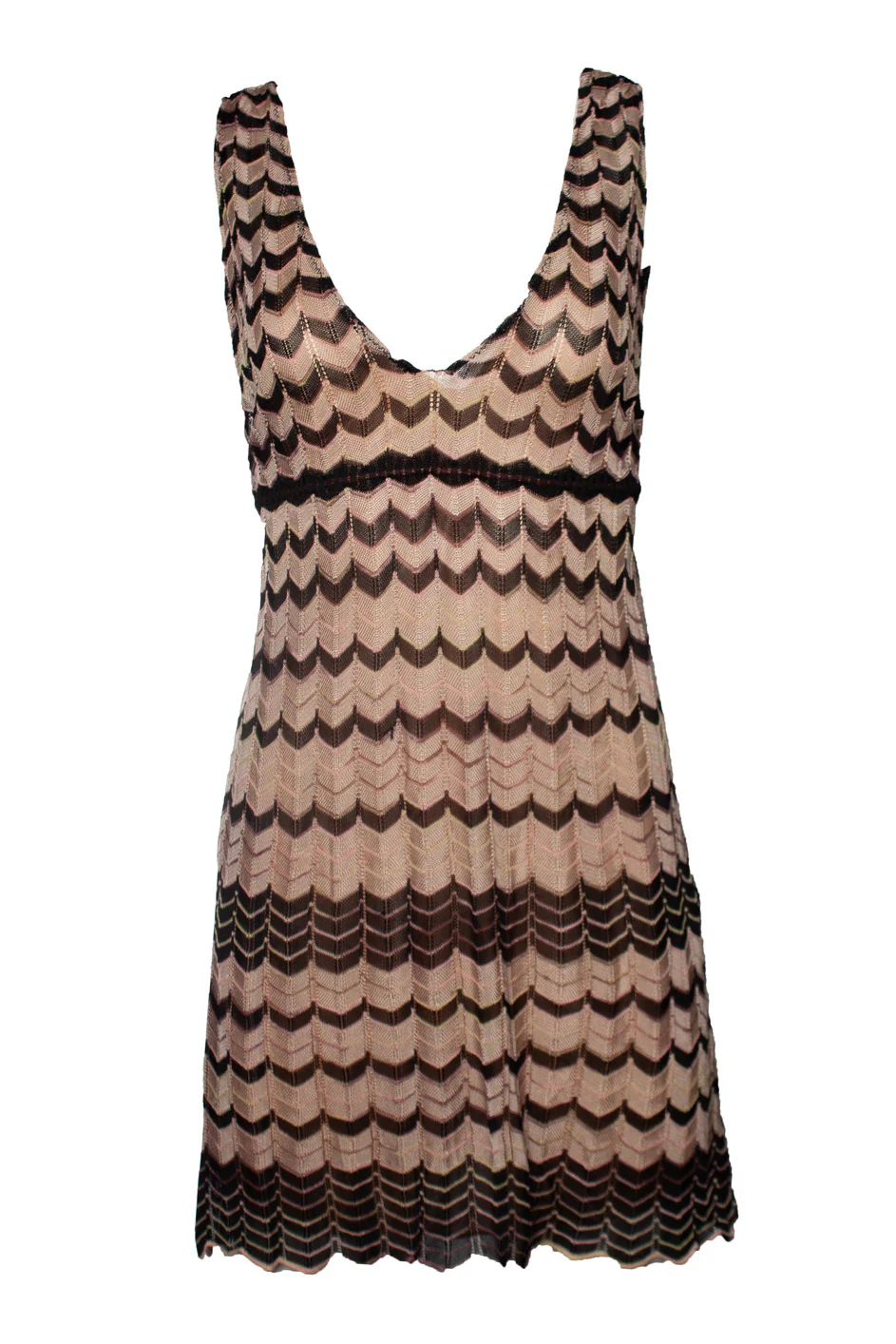 Women's Missoni zig zag dress in beige and black