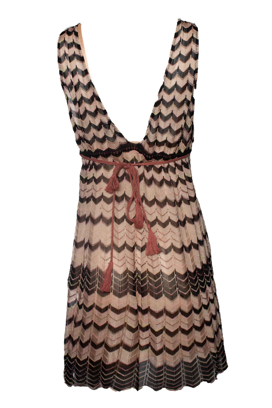 Women's Missoni zig zag dress in beige and black - Image 2