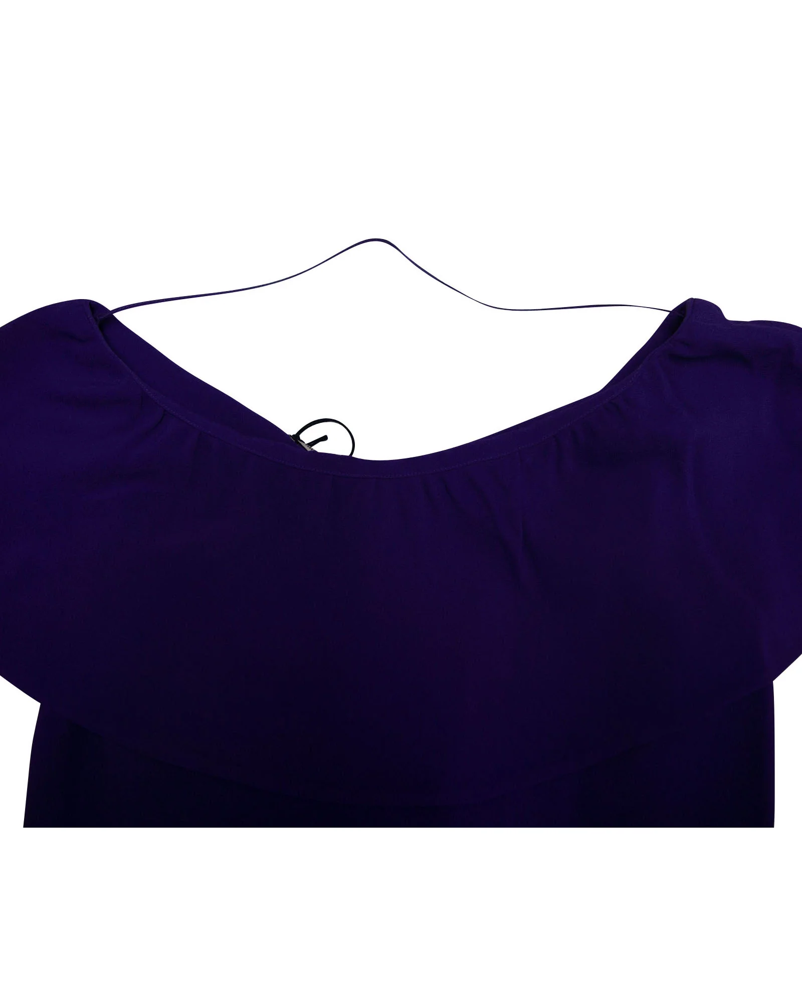 Women's Miu Miu Boat Neck Mini Dress in Purple Acetate - Image 6
