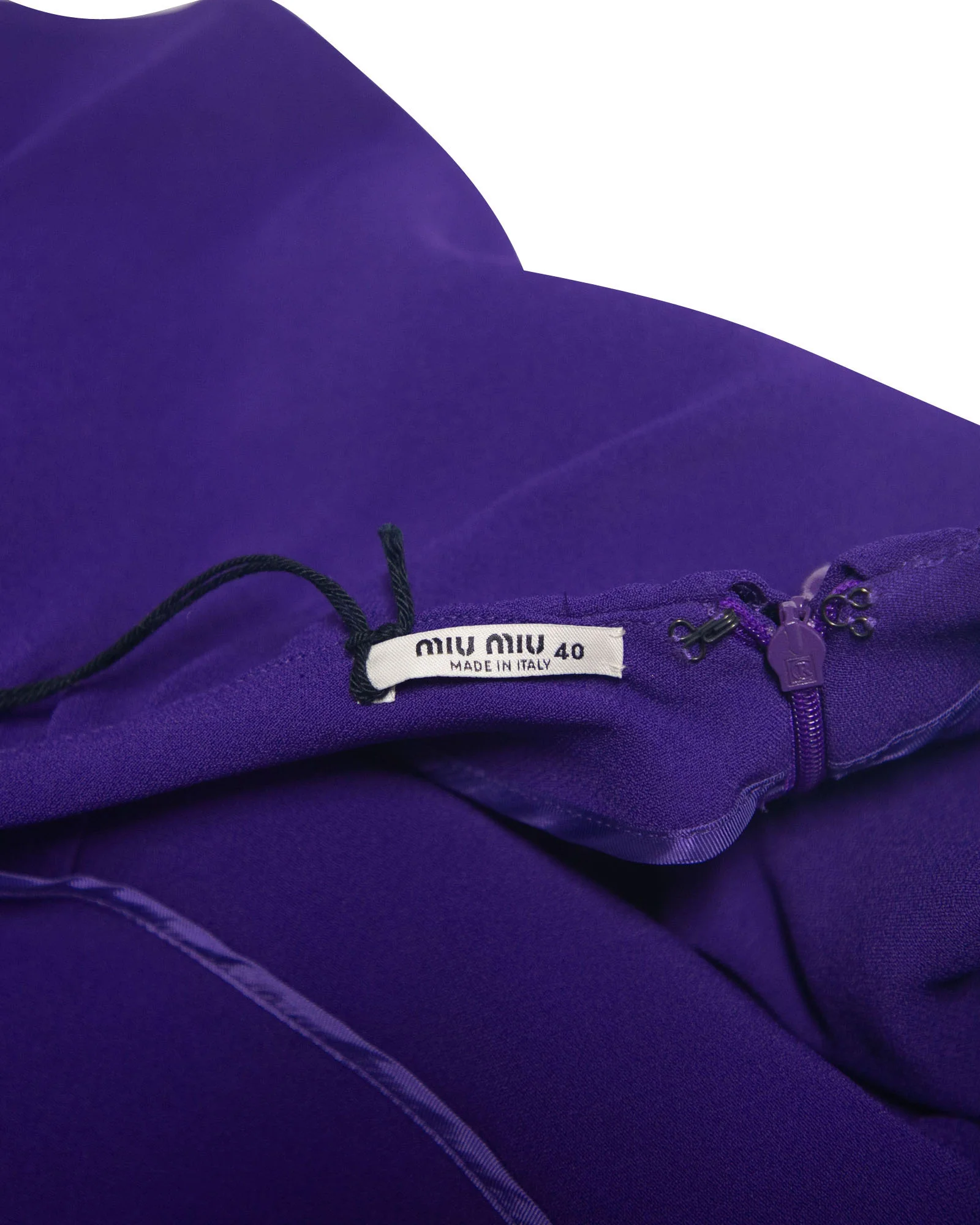 Women's Miu Miu Boat Neck Mini Dress in Purple Acetate - Image 7