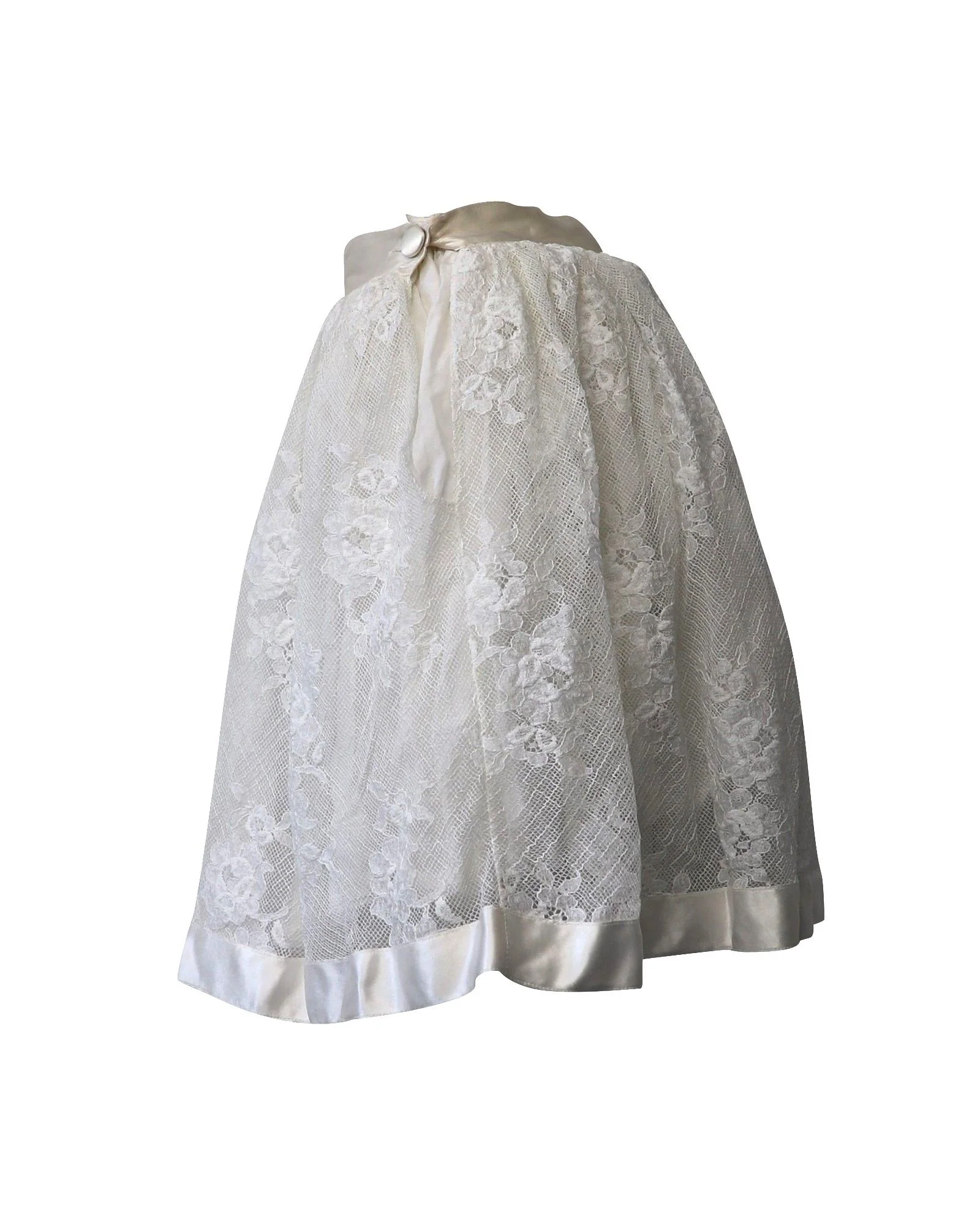 Women's Miu Miu Flared Mini Skirt in White Lace Cotton - Image 3