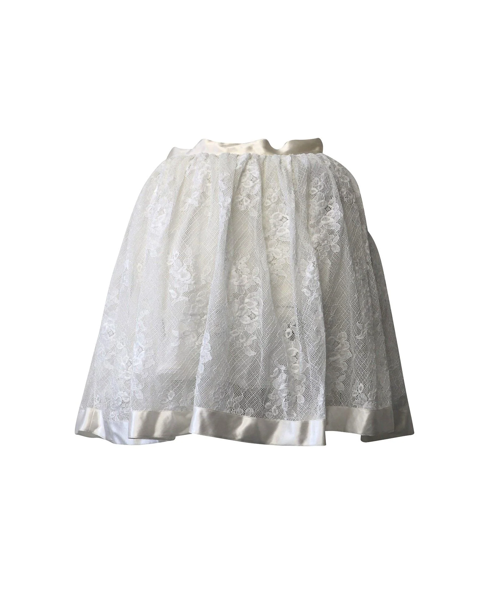 Women's Miu Miu Flared Mini Skirt in White Lace Cotton - Image 4