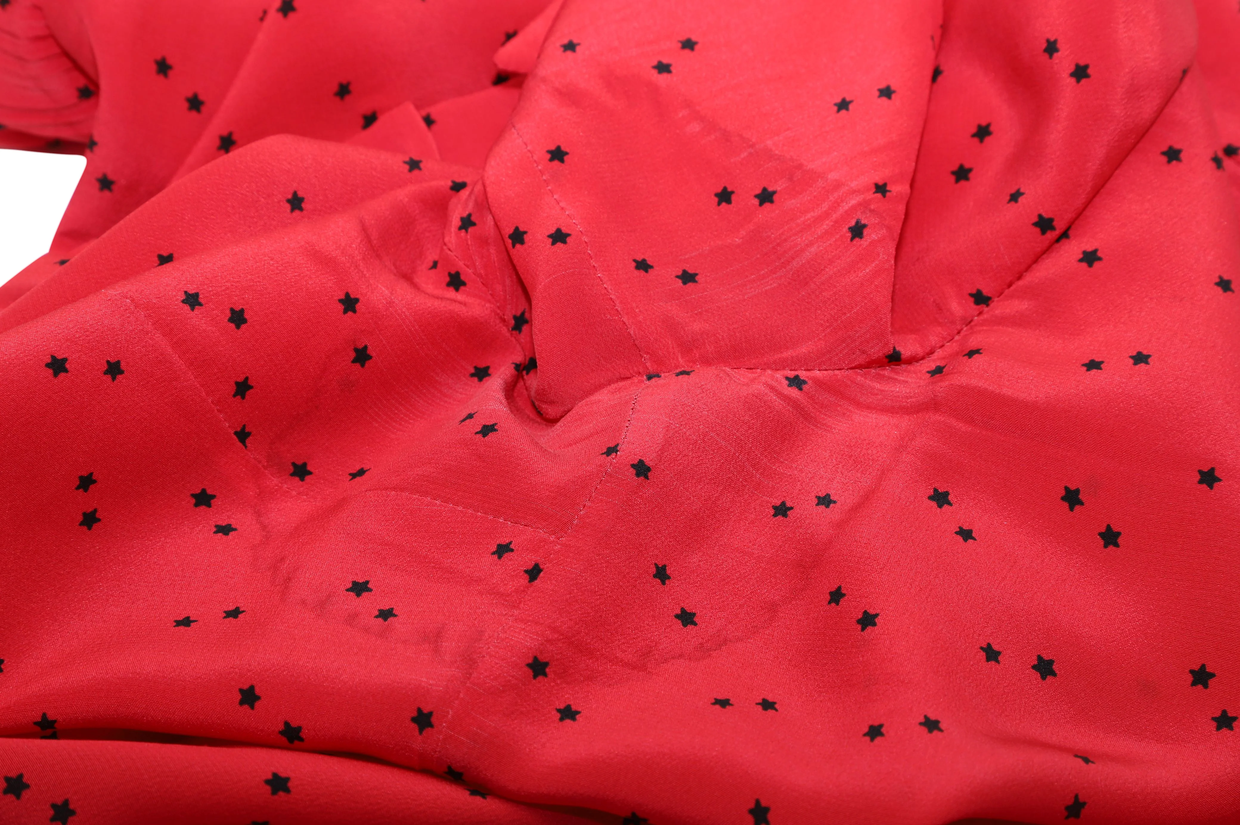 Women's Miu Miu Polka Dot Blouse with Ruffles in Red Silk - Image 3