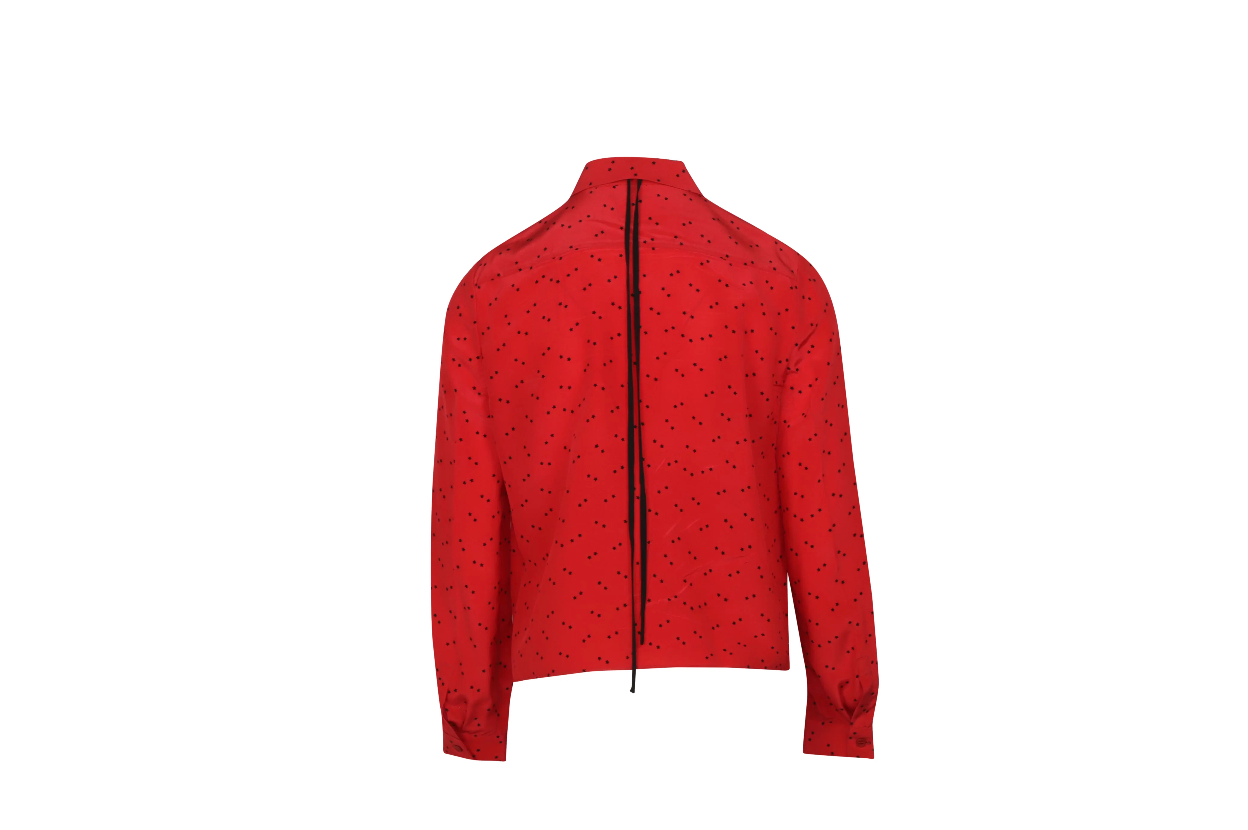 Women's Miu Miu Polka Dot Blouse with Ruffles in Red Silk - Image 7