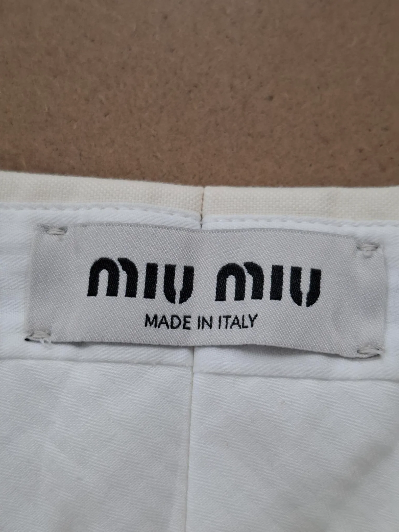 Women's  Miu Miu Straighht-Leg Trousers in Cream Cotton - Image 6