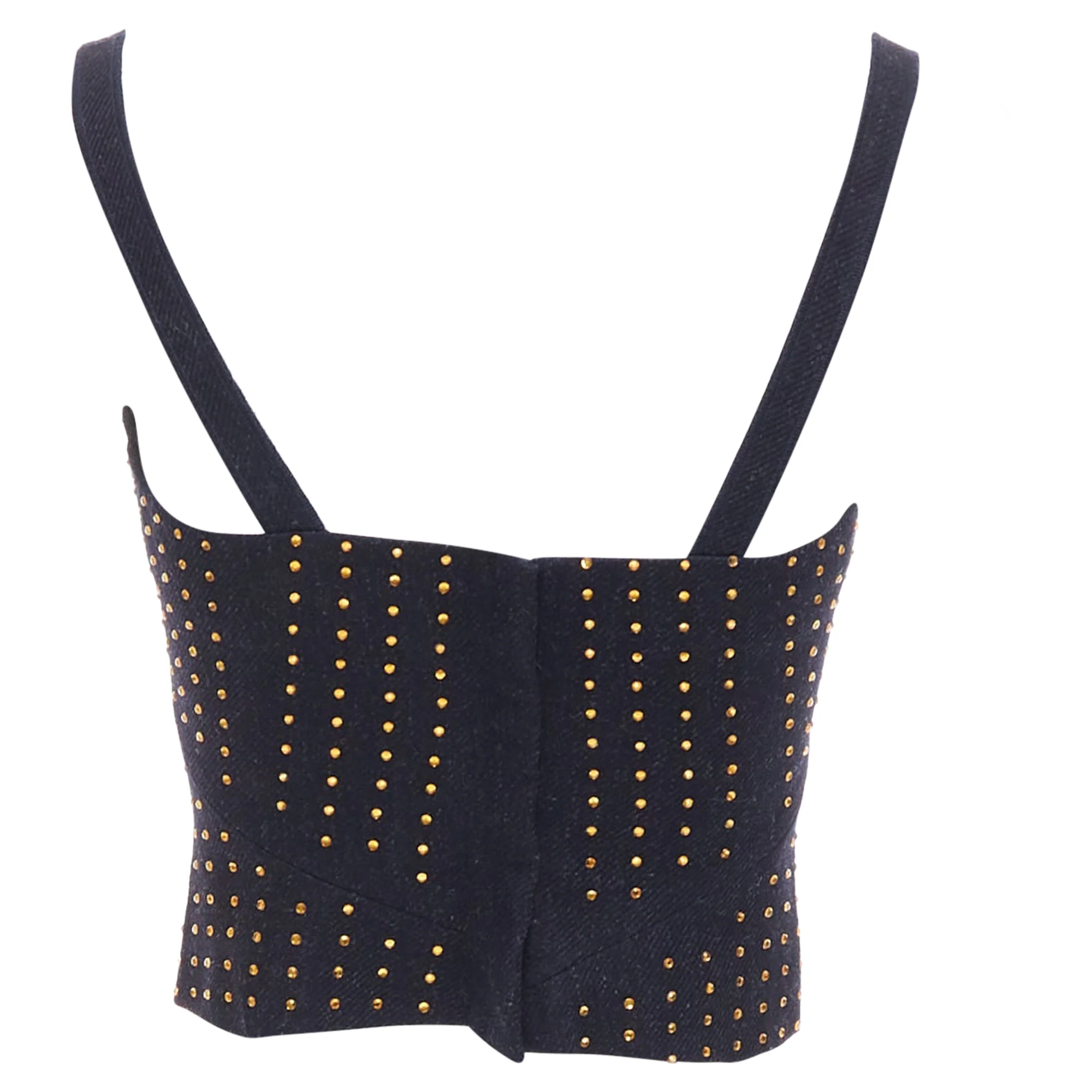 Women's Miu Miu Vintage Fleece Wool Crystal Bustier Top - Image 5