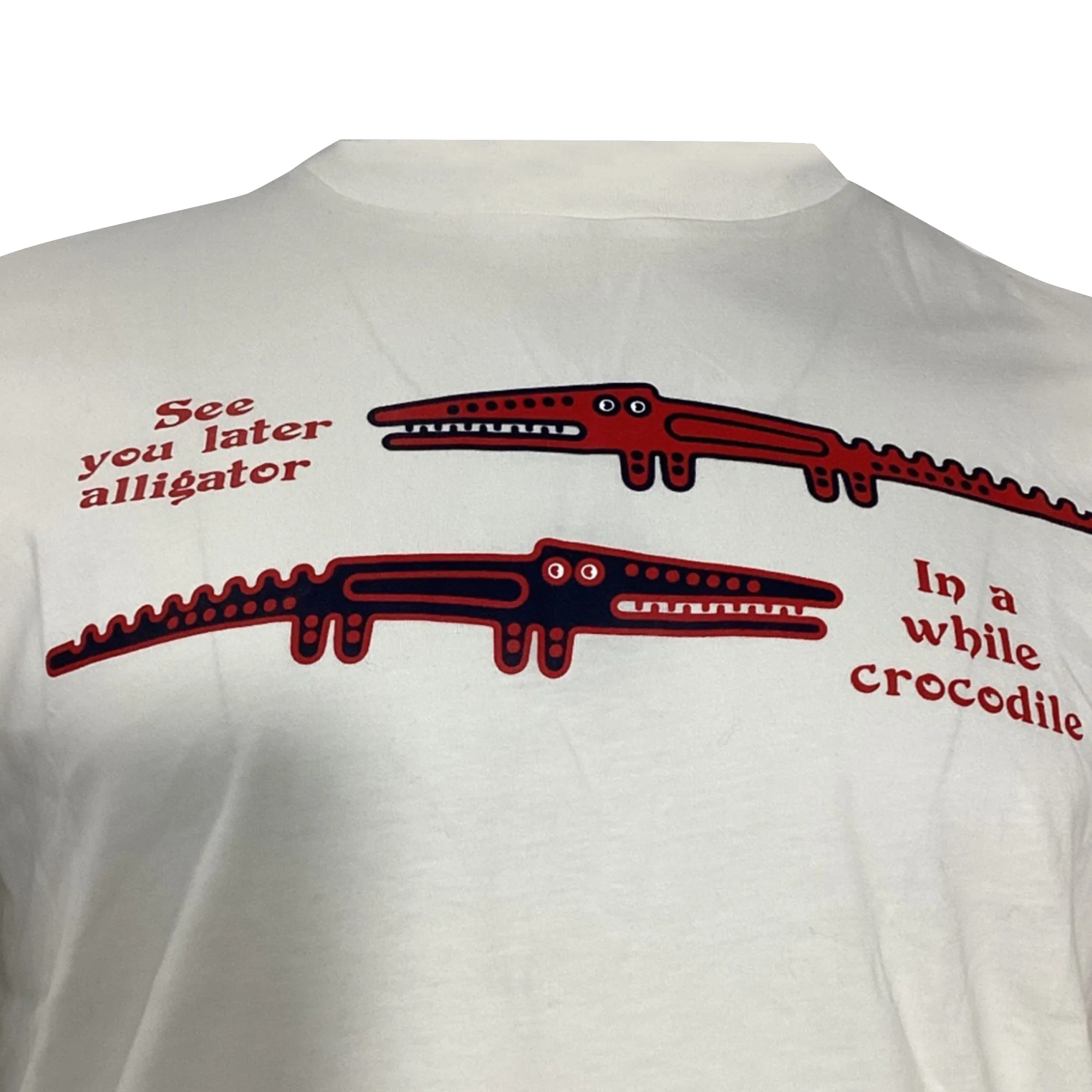 Men's Moncler Aligator Crew-Neck T-Shirt in White Cotton - Image 2