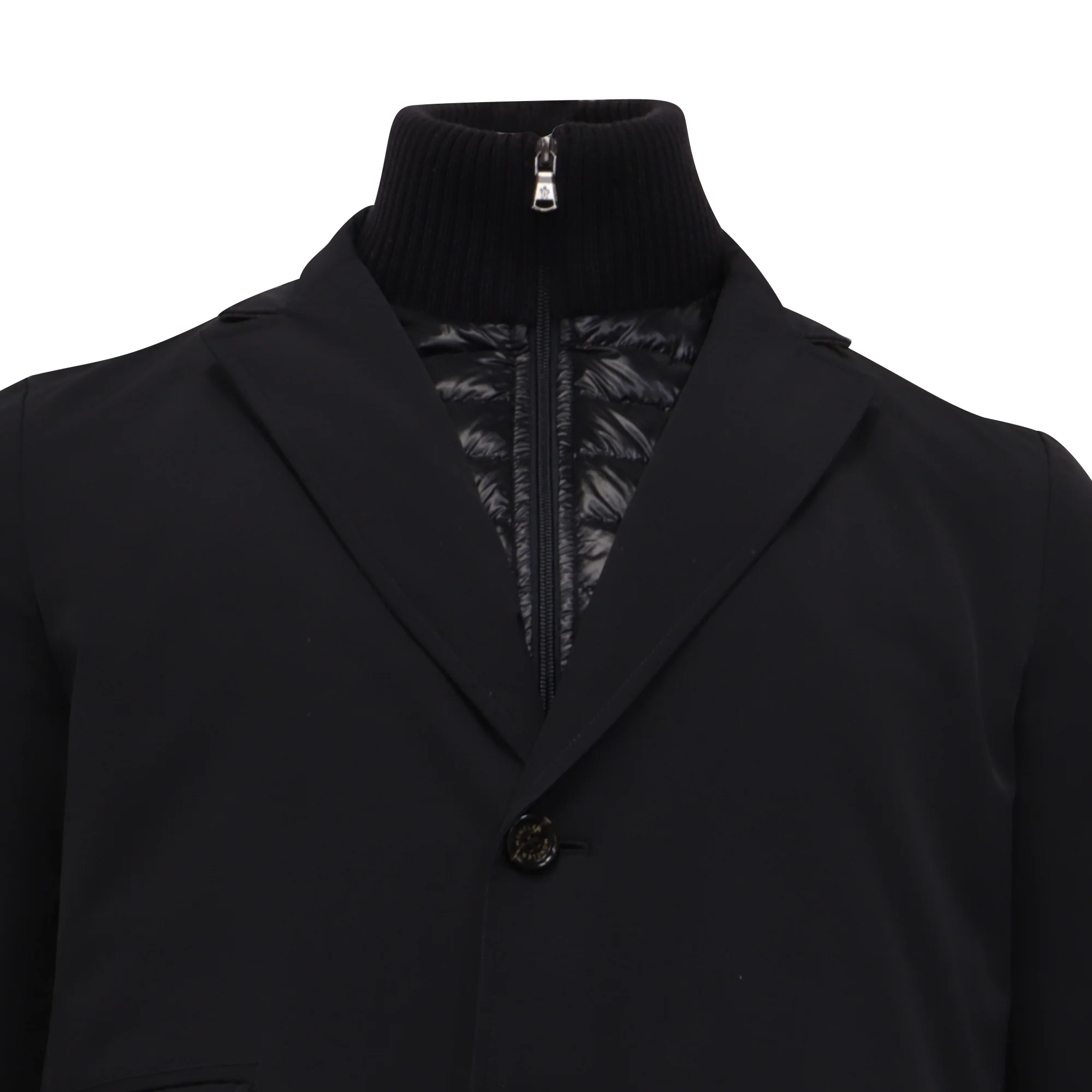 Men's Moncler Padded Coat in Black Cotton - Image 2