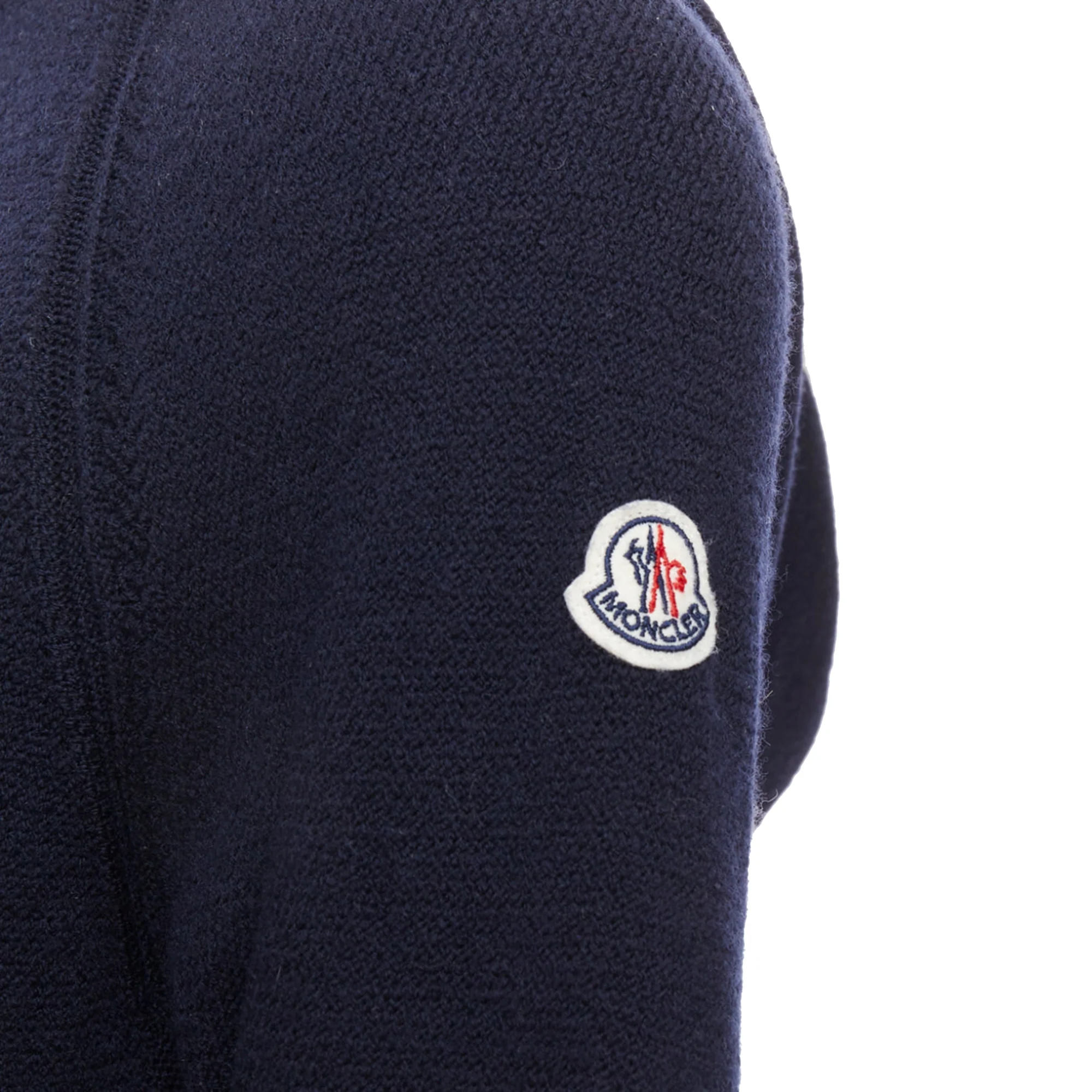 Women's MONCLER 2017 red navy white wool argyle turtleneck sweater top XS - Image 2