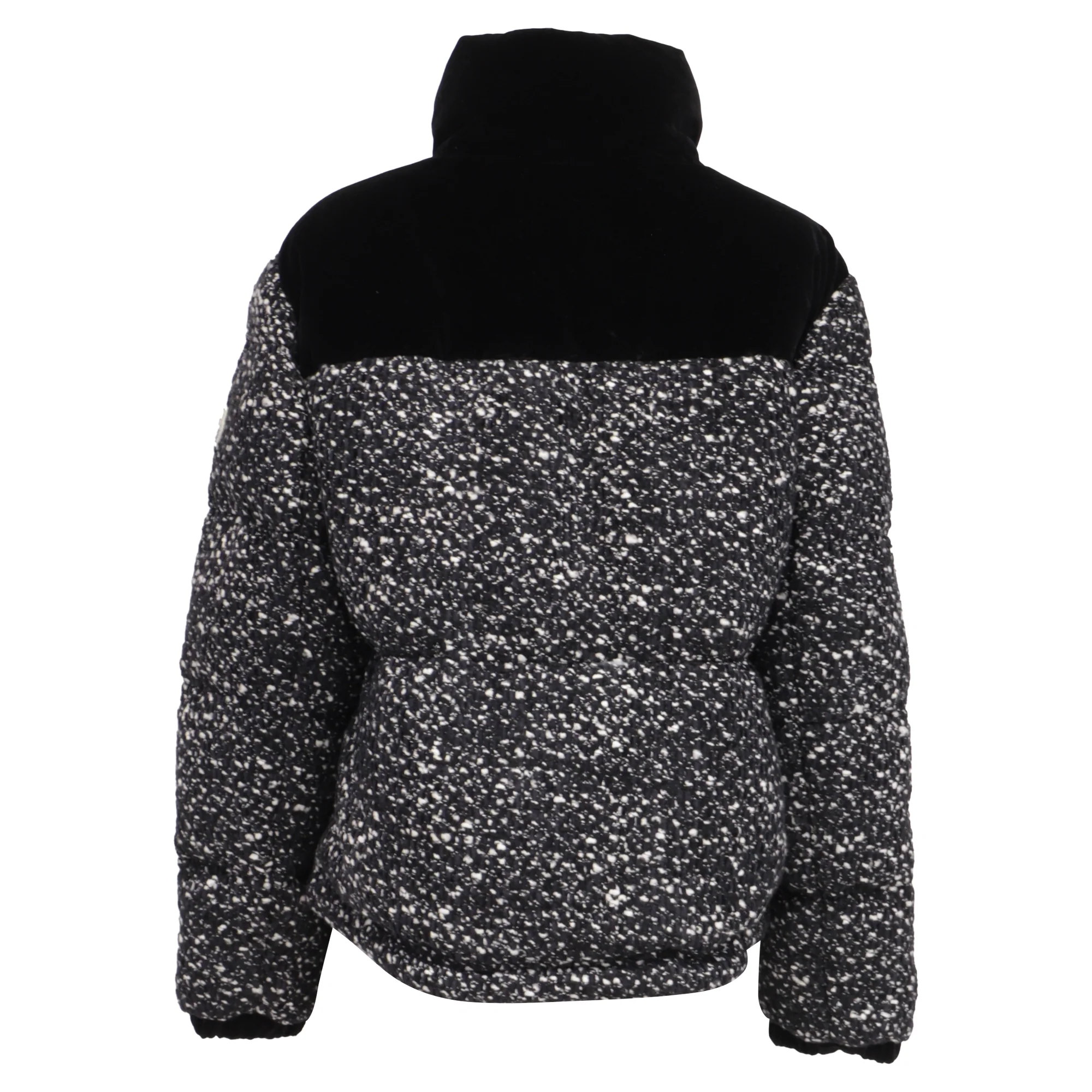 Women's Moncler Girotte Tweed Down Jacket in Black Wool - Image 4