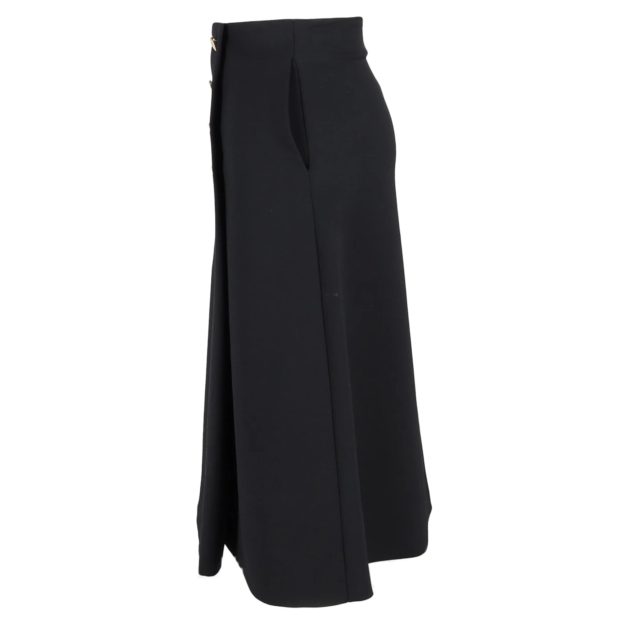 Women's Mulberry Buttoned Midi Skirt in Black Polyester - Image 2