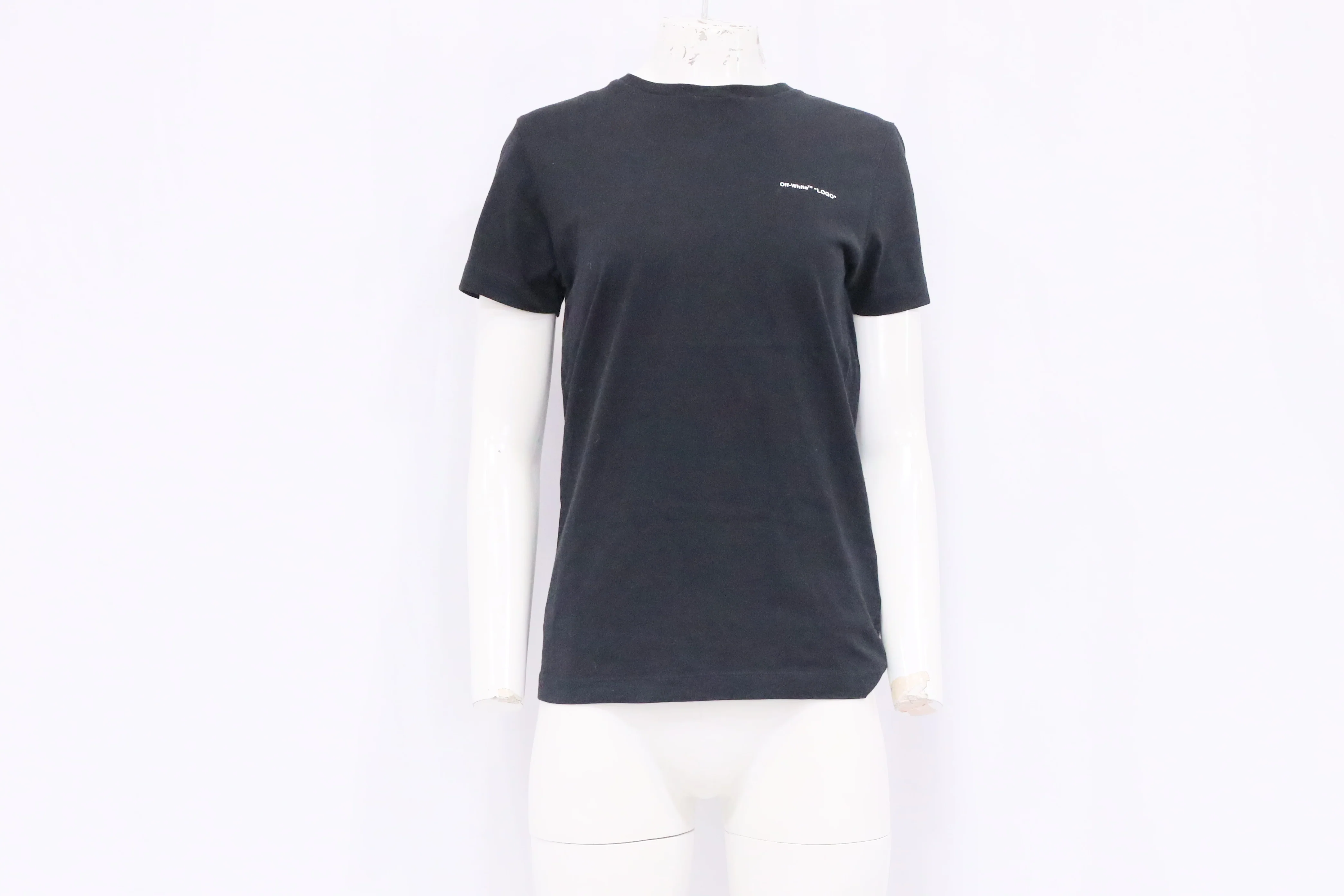 Women's Off-White Logo-Print T-Shirt in Black Cotton - Image 7