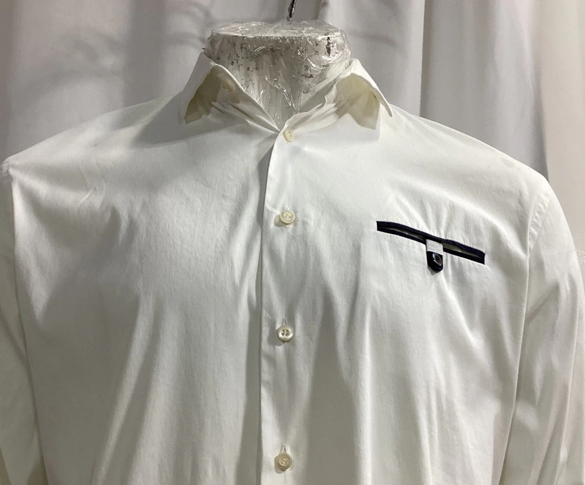Men's Prada Button Up Shirt in White Cotton - Image 10