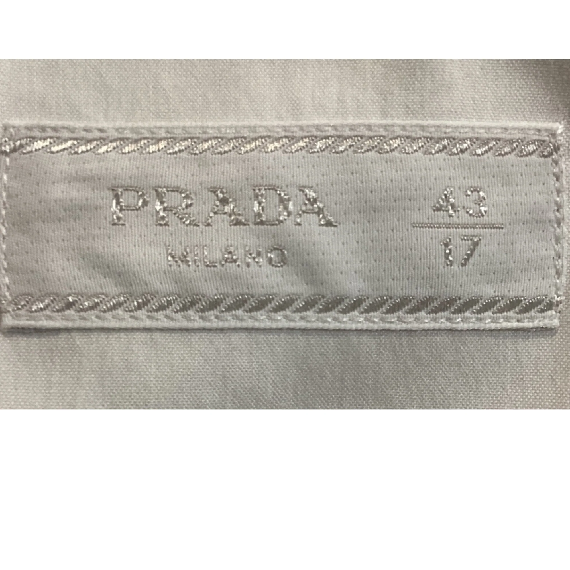 Men's Prada Button Up Shirt in White Cotton - Image 7