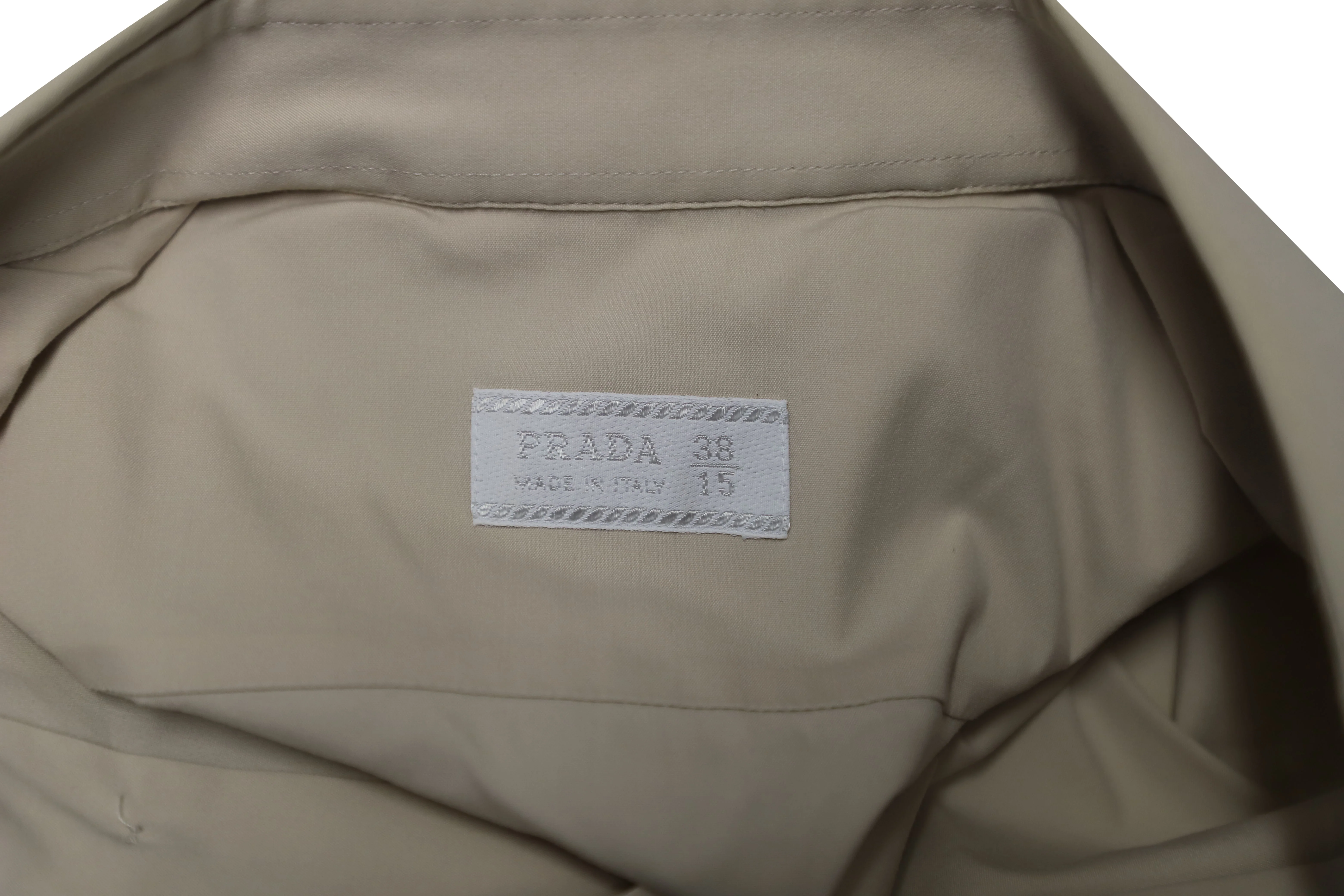 Men's Prada Long Sleeve Button-up Shirt in Nude Cotton - Image 4