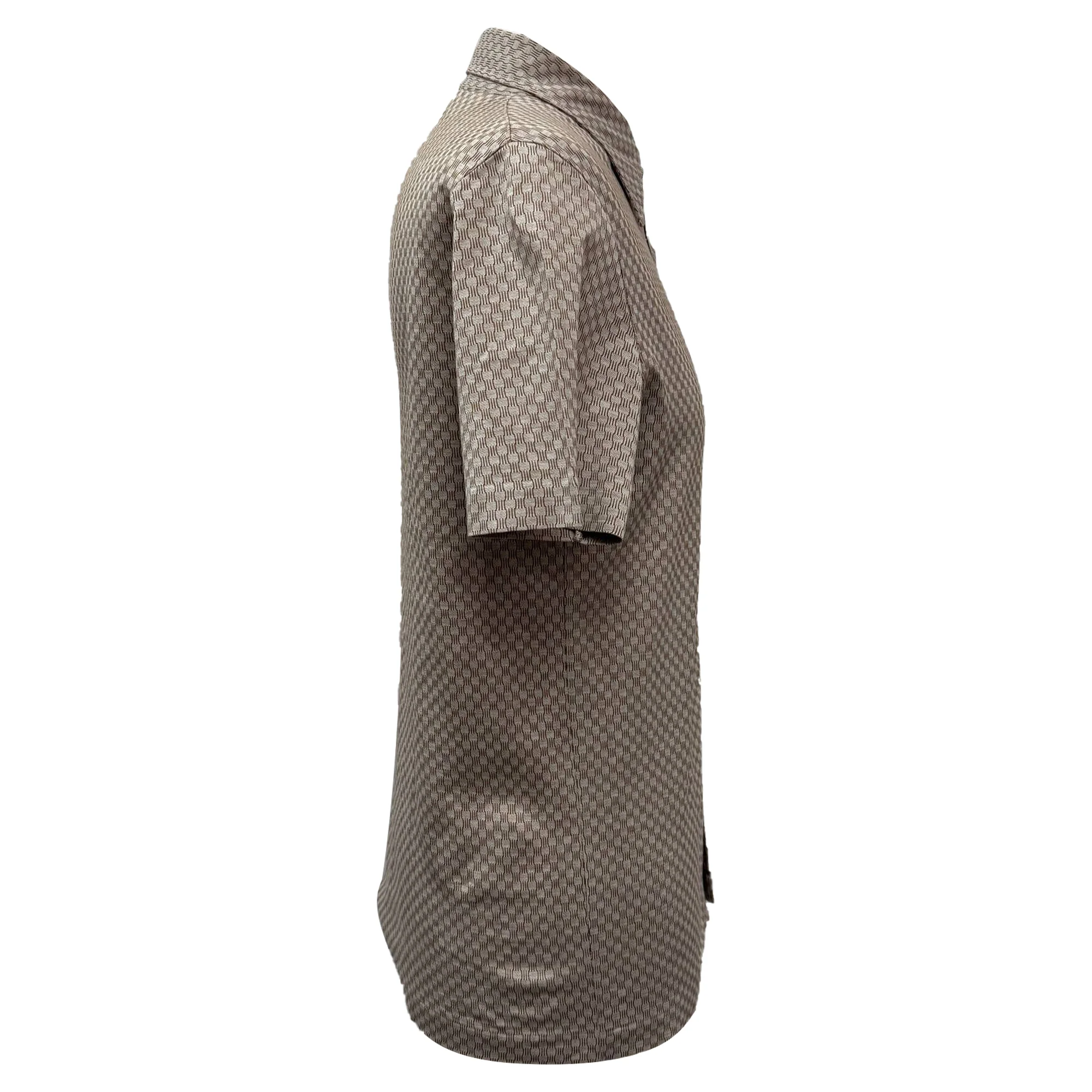 Men's Prada Patterned Knitted Shirt in Brown Cotton - Image 2