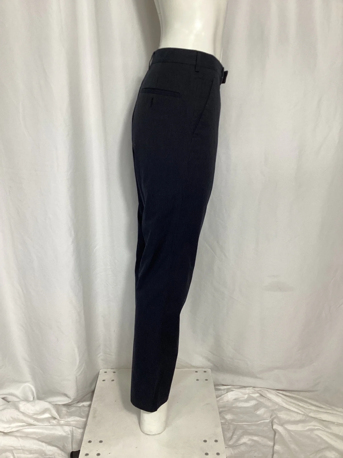 Men's Prada Pinstripe Straight-Leg Trousers in Navy Blue Wool - Image 7