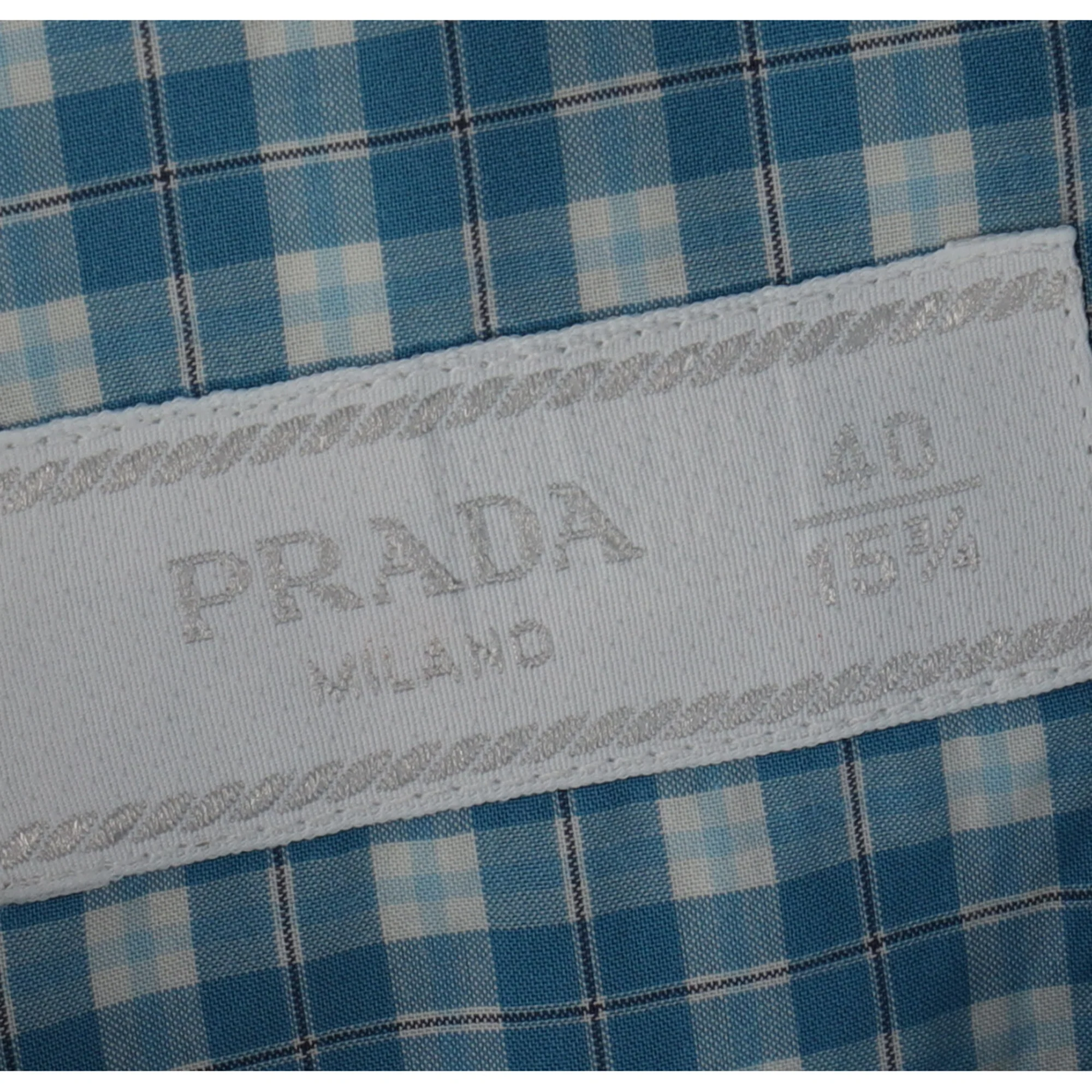 Men's Prada Plaid Shirt in Blue Cotton - Image 4
