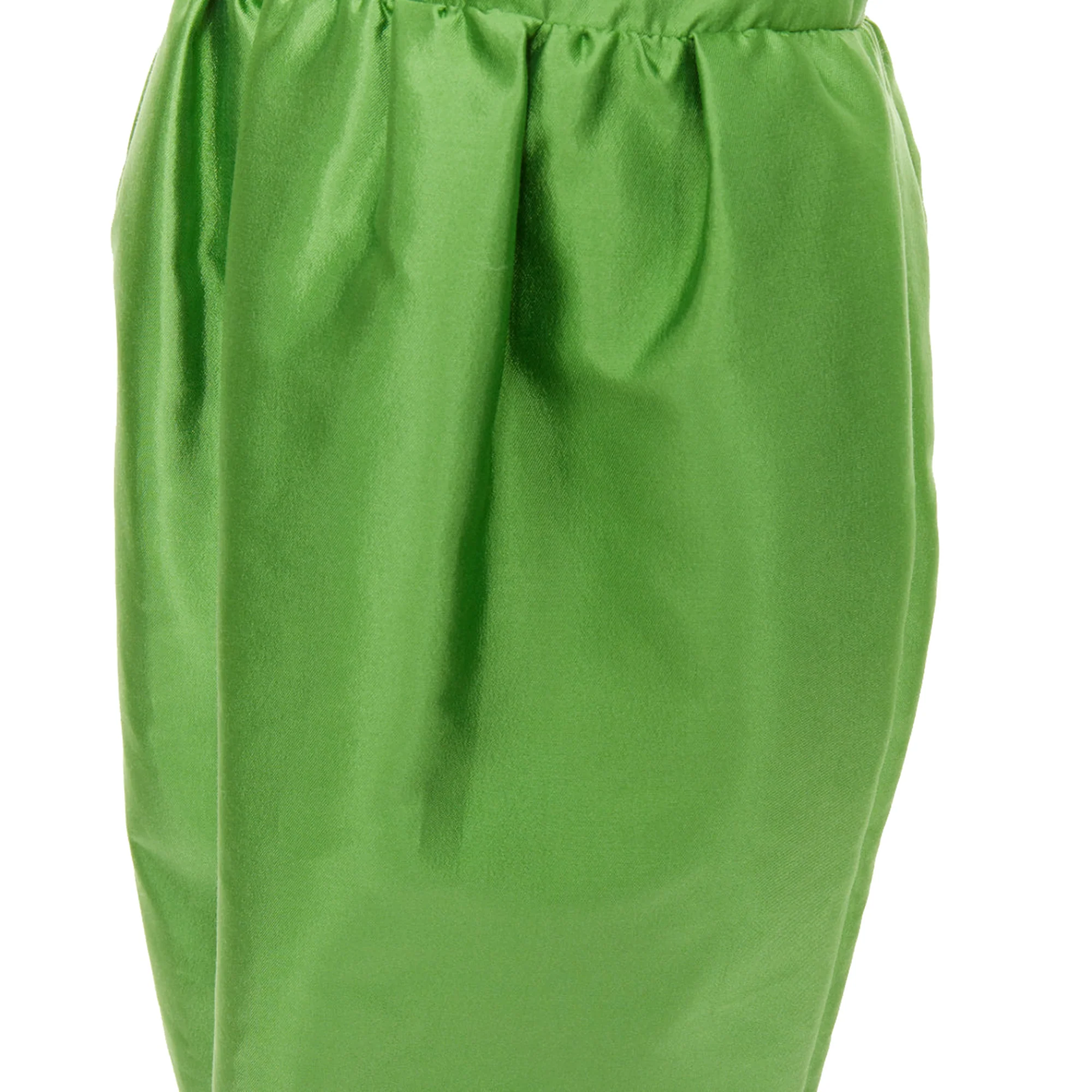 Women's PRADA 2022 Kelly green duchess silk V-neck sleeveless mini dress IT42 M - Image 7