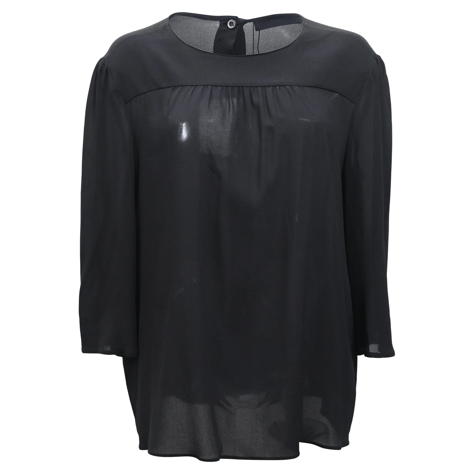 Women's Prada Back Buttoned Blouse in Black Viscose