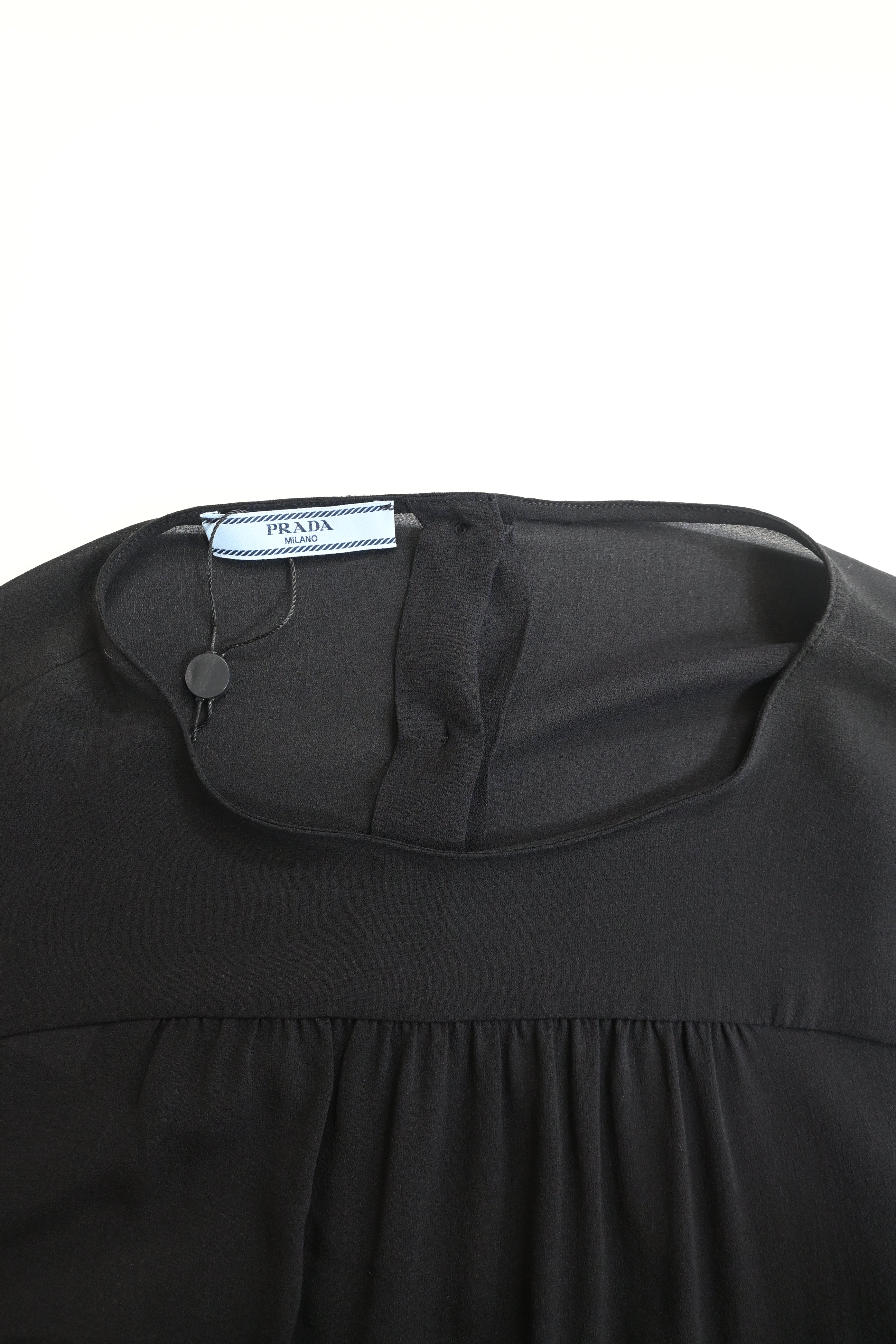 Women's Prada Back Buttoned Blouse in Black Viscose - Image 10