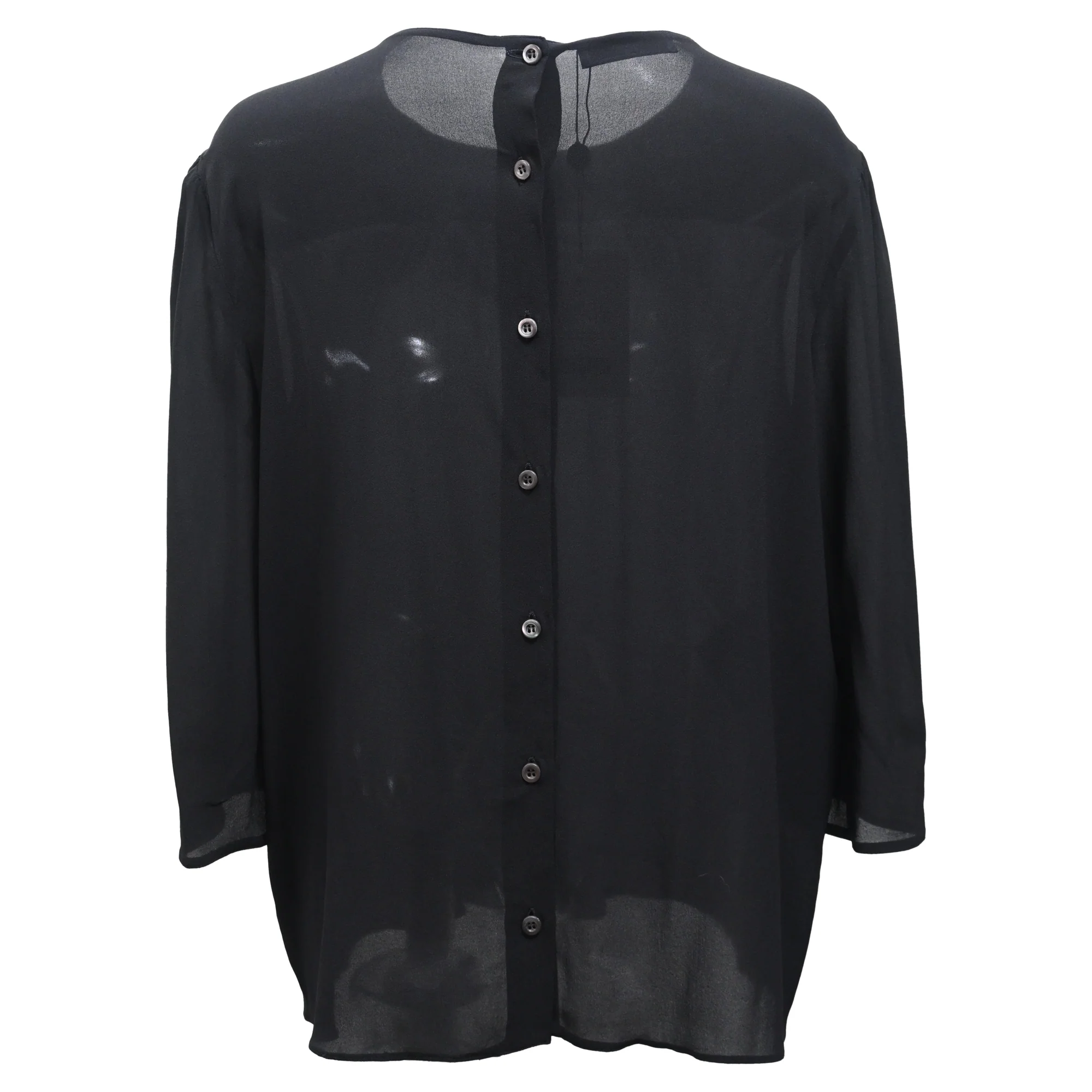 Women's Prada Back Buttoned Blouse in Black Viscose - Image 3