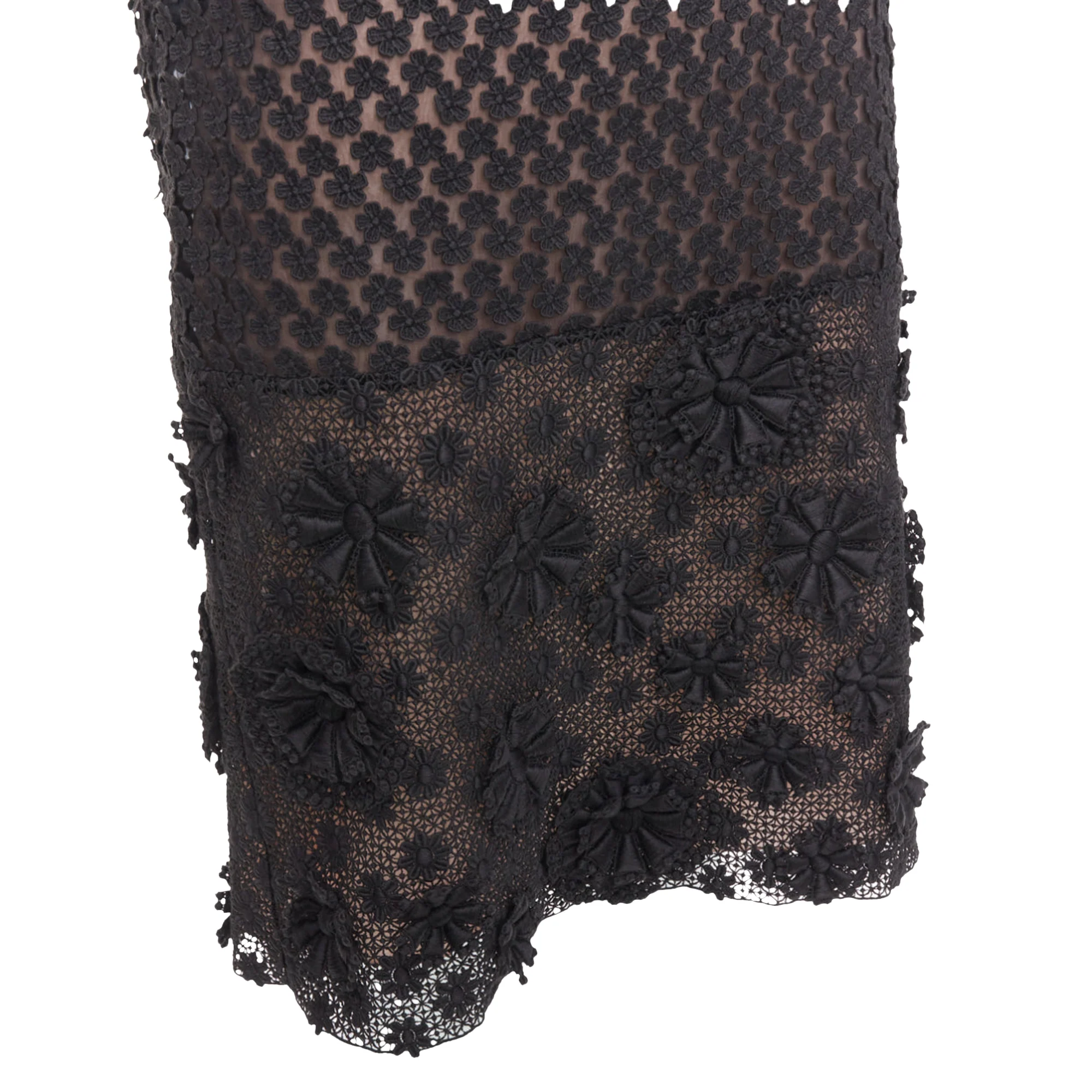 Women's Prada cotton floral applique lace silk lined dress - Image 2