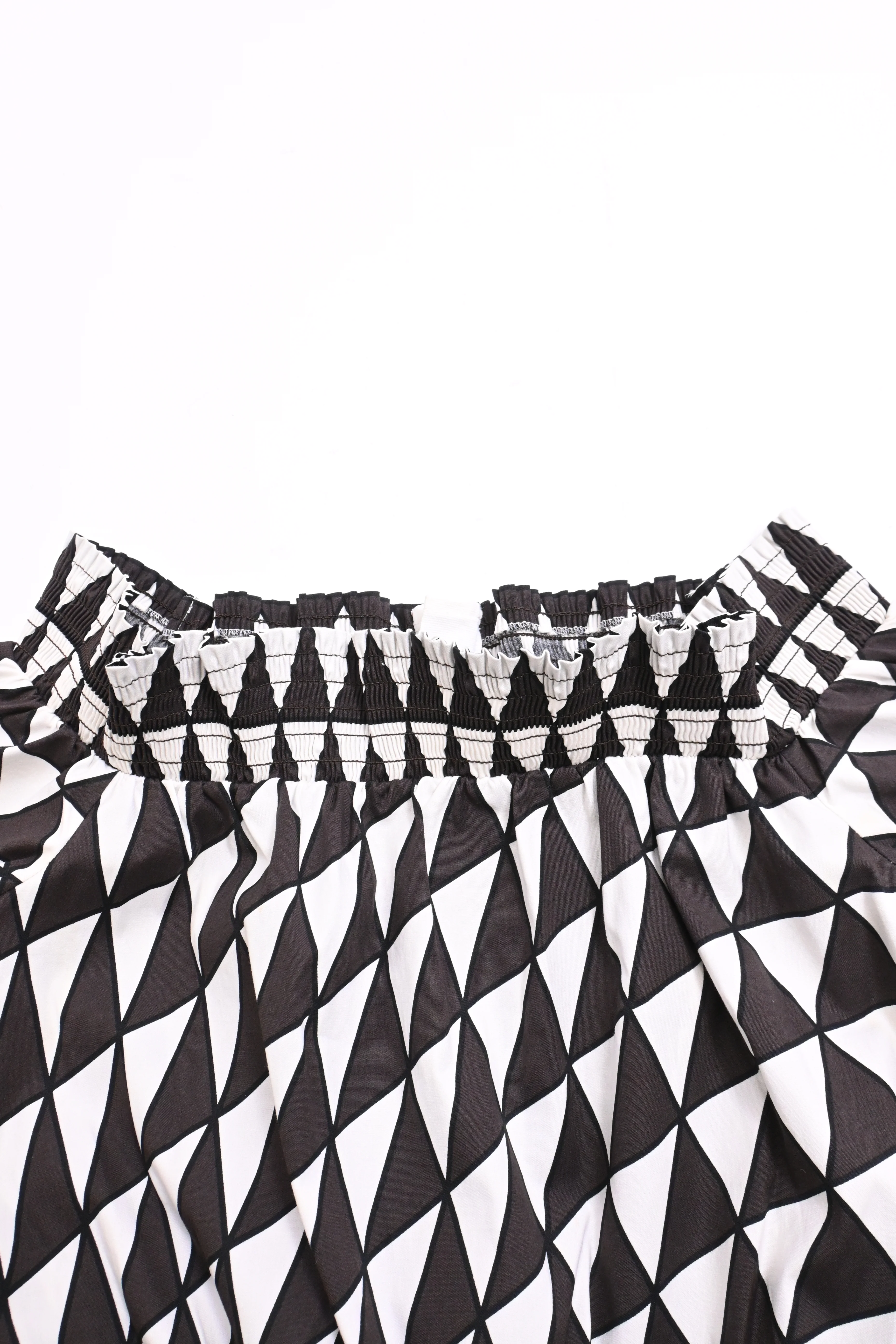 Women's Prada Geometric Print Off Shoulder Dress in Black Cotton - Image 10