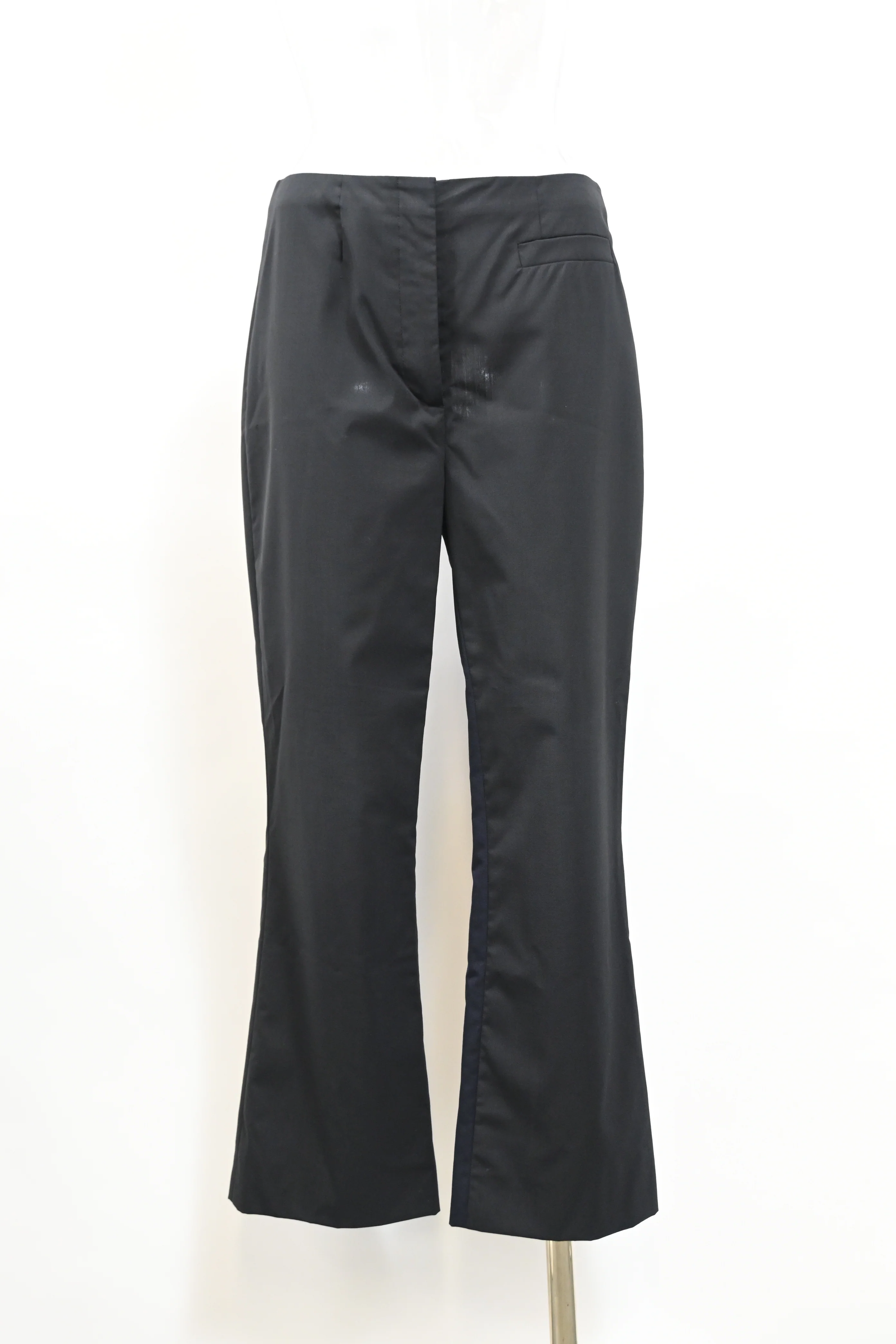 Women's  Prada High-Rise Bell Trousers in Black Cotton - Image 5