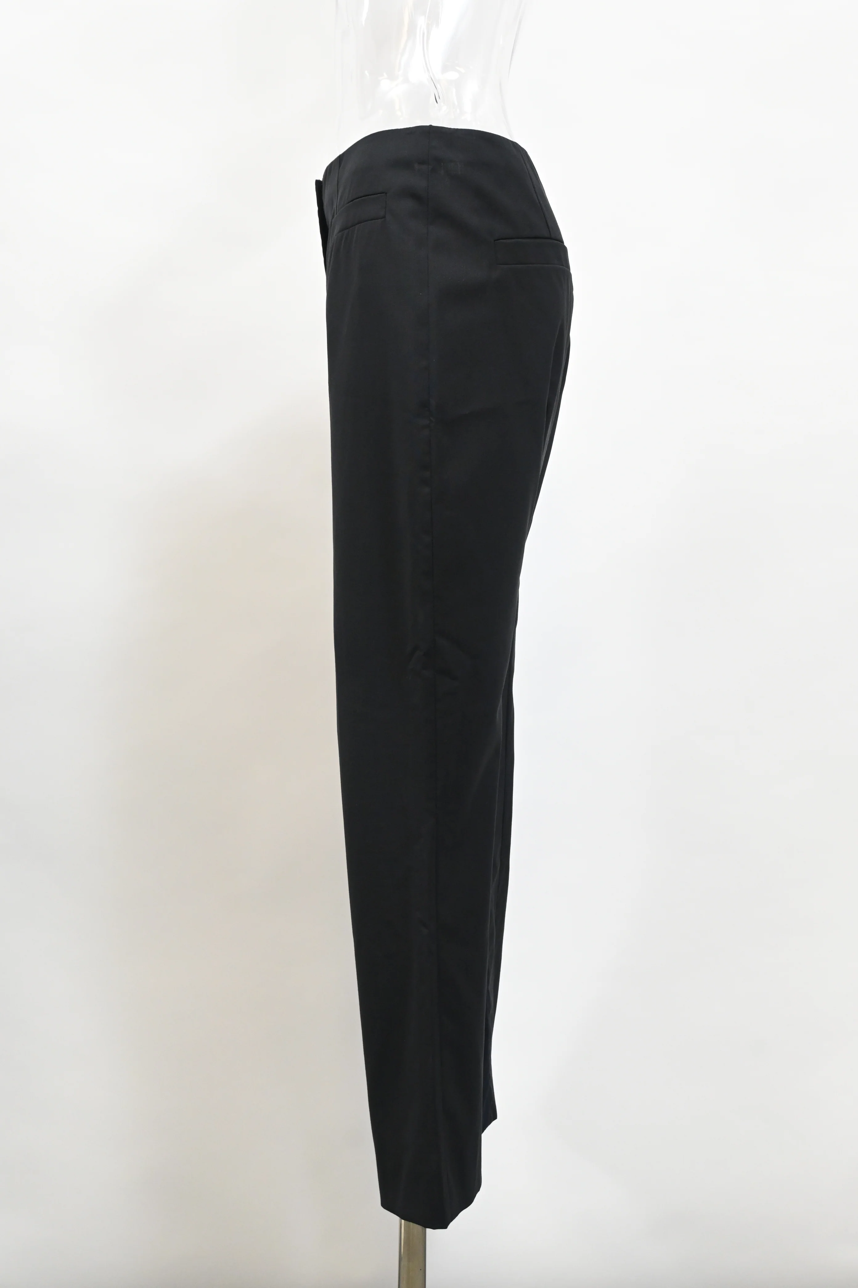 Women's  Prada High-Rise Bell Trousers in Black Cotton - Image 6