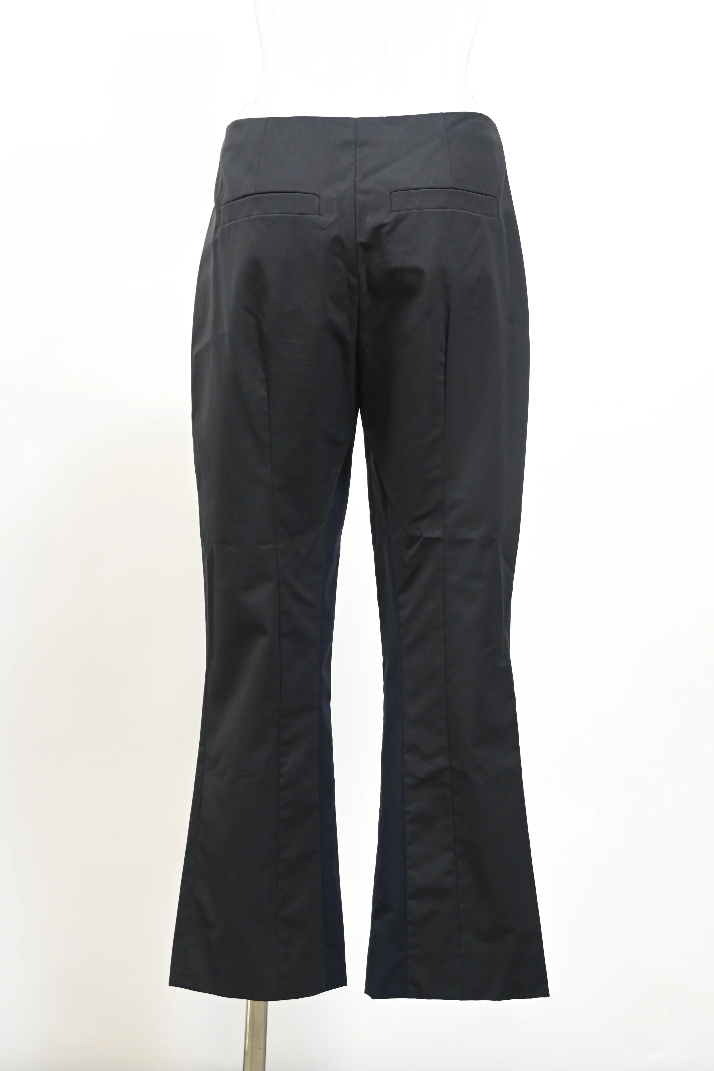 Women's  Prada High-Rise Bell Trousers in Black Cotton - Image 7