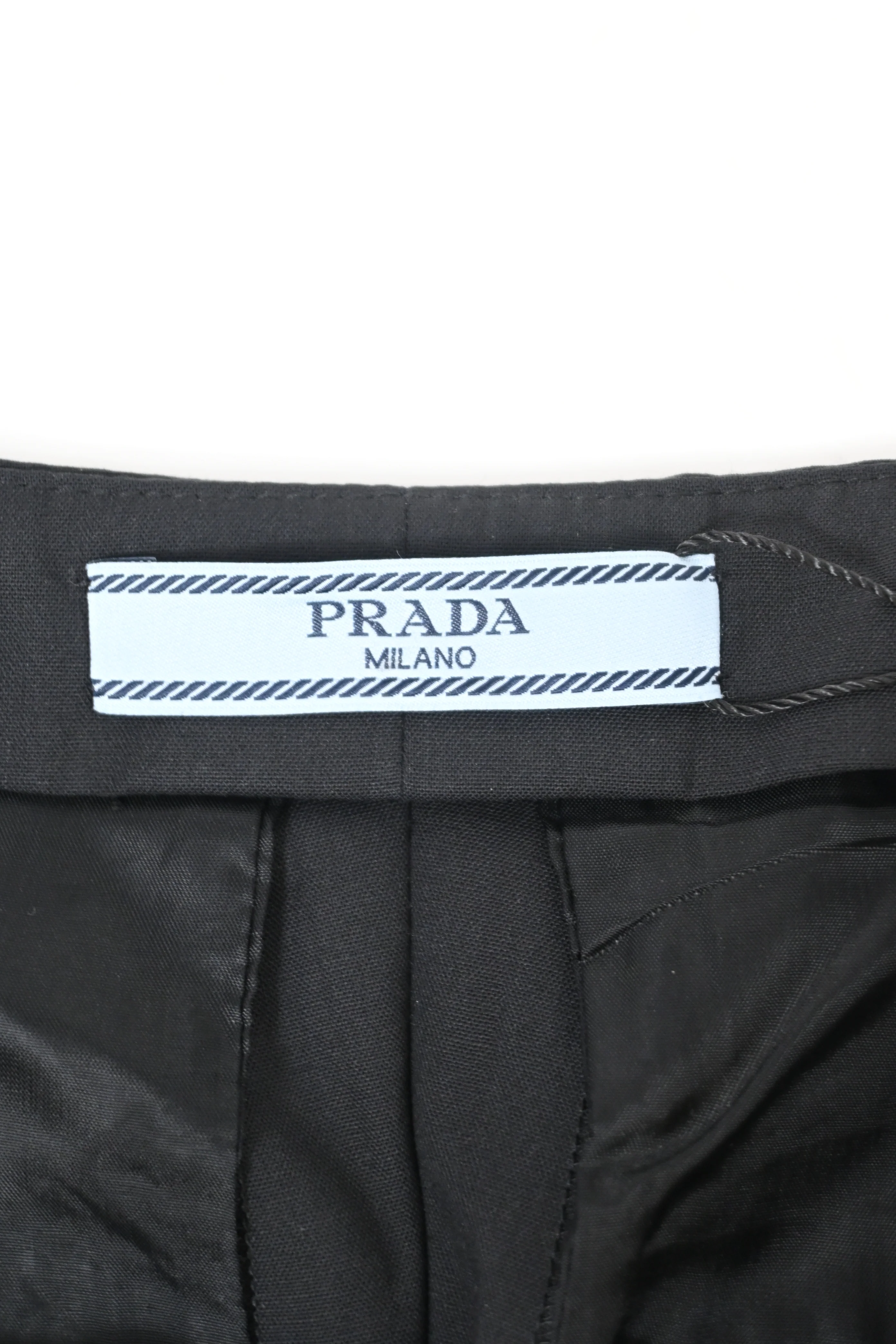 Women's  Prada High-Rise Bell Trousers in Black Cotton - Image 8