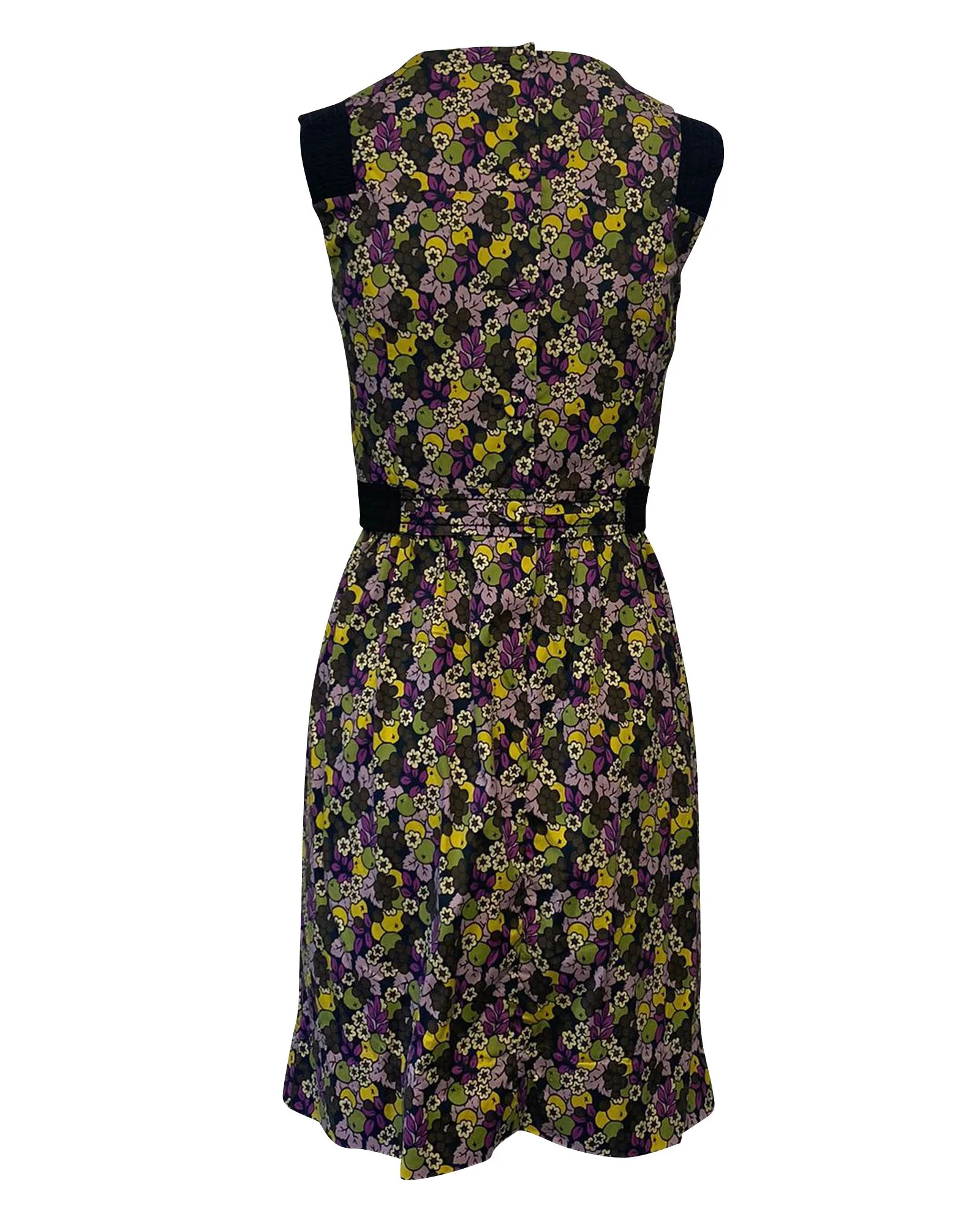 Women's Prada Holliday & Brown Floral Dress in Multicolor Polyester - Image 4