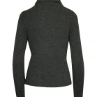 Women's Prada Knitted Sweater with Leather Bodice in Grey Virgin Wool
