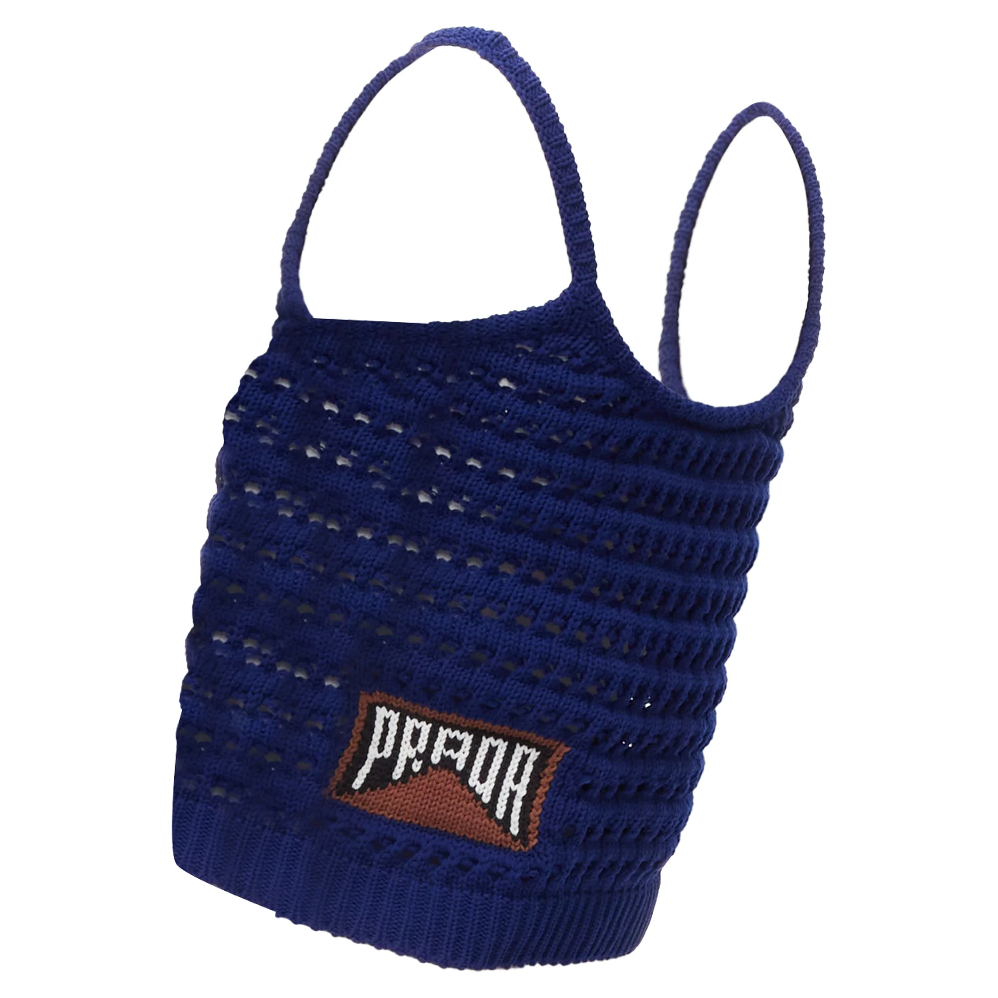 Women's Prada logo crochet knit tank top
