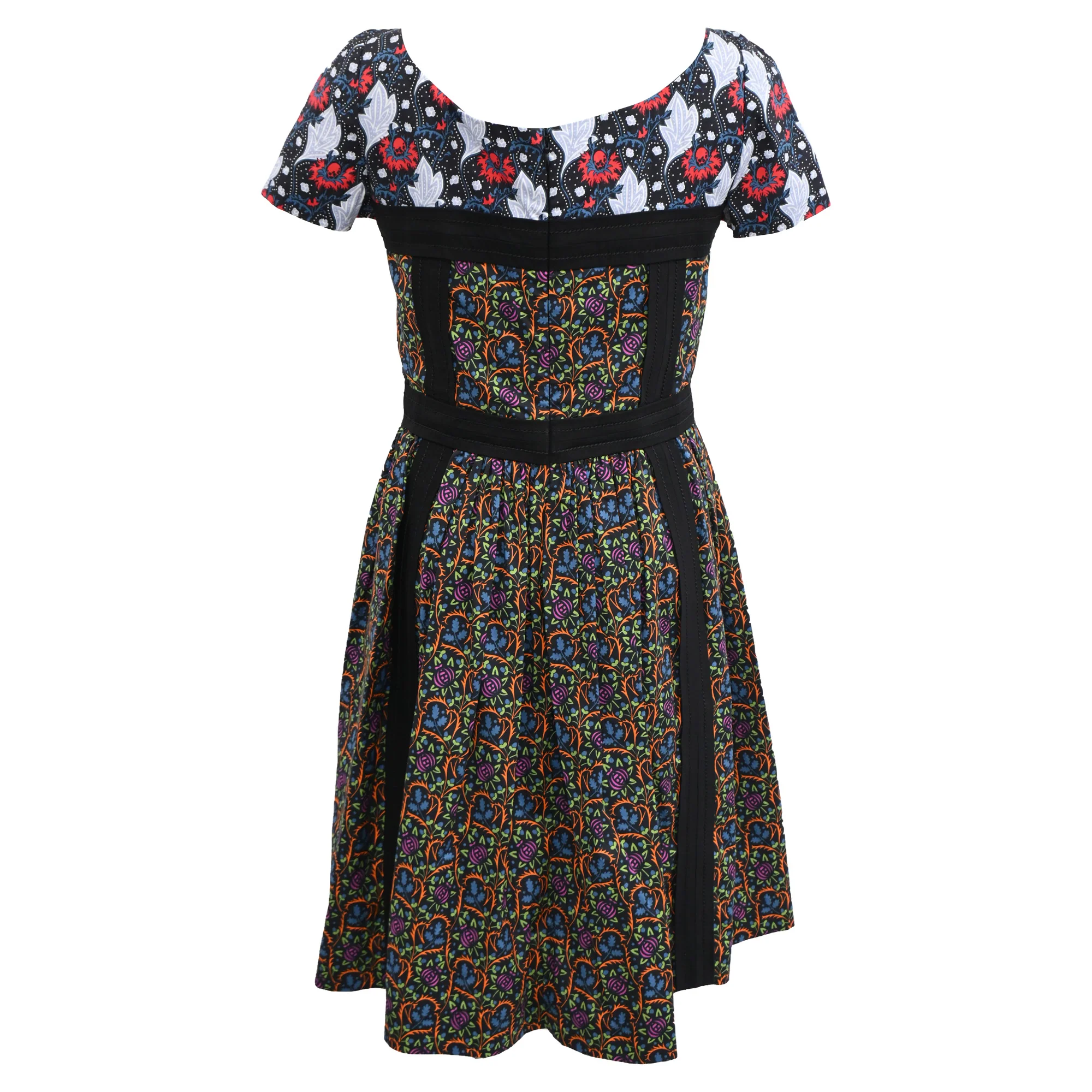 Women's Prada Printed Midi Dress in Multicolor Cotton - Image 3