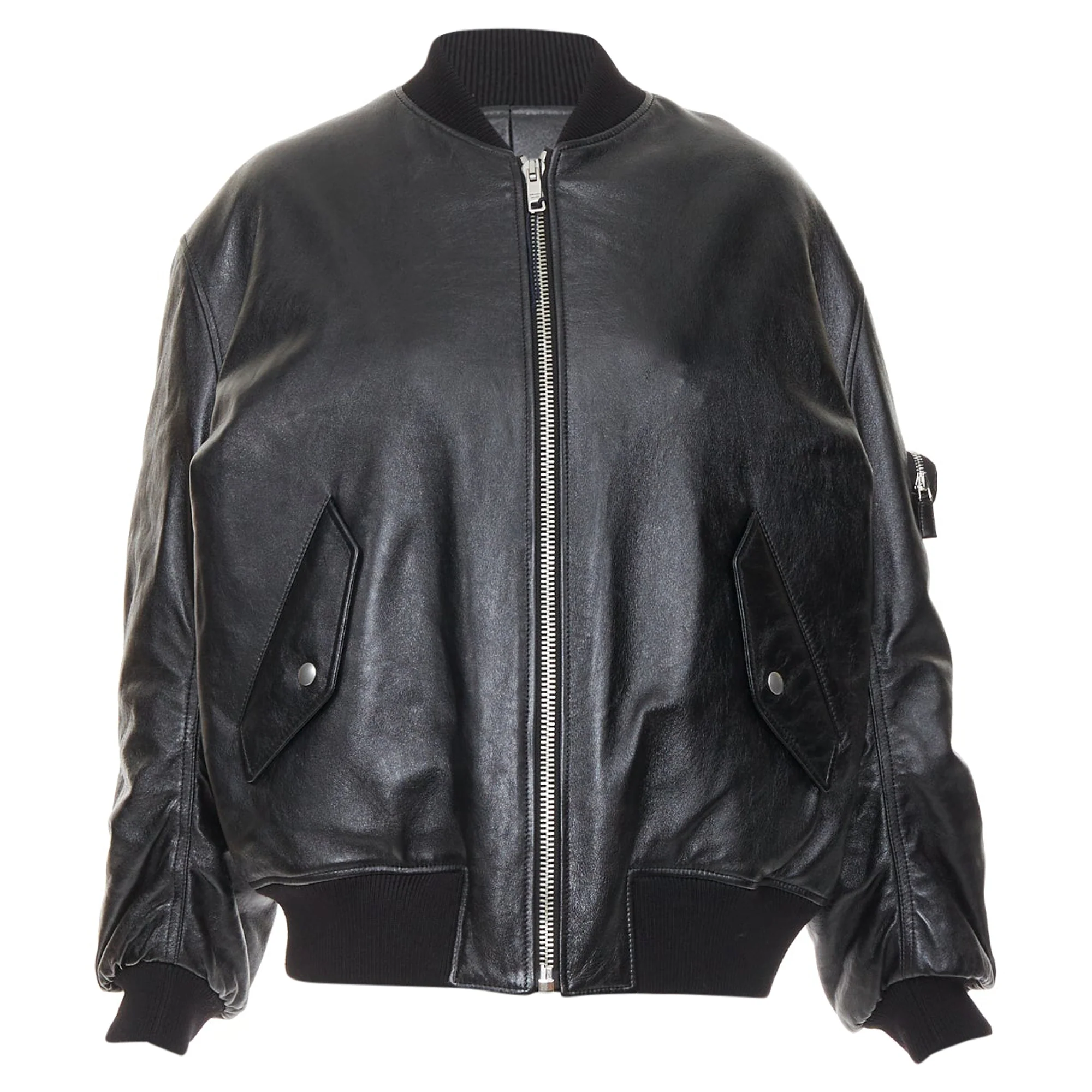 Women's PRADA  Raf Simons 2021 Runway lambskin triangle pouch oversized bomber IT38 XS - Image 9