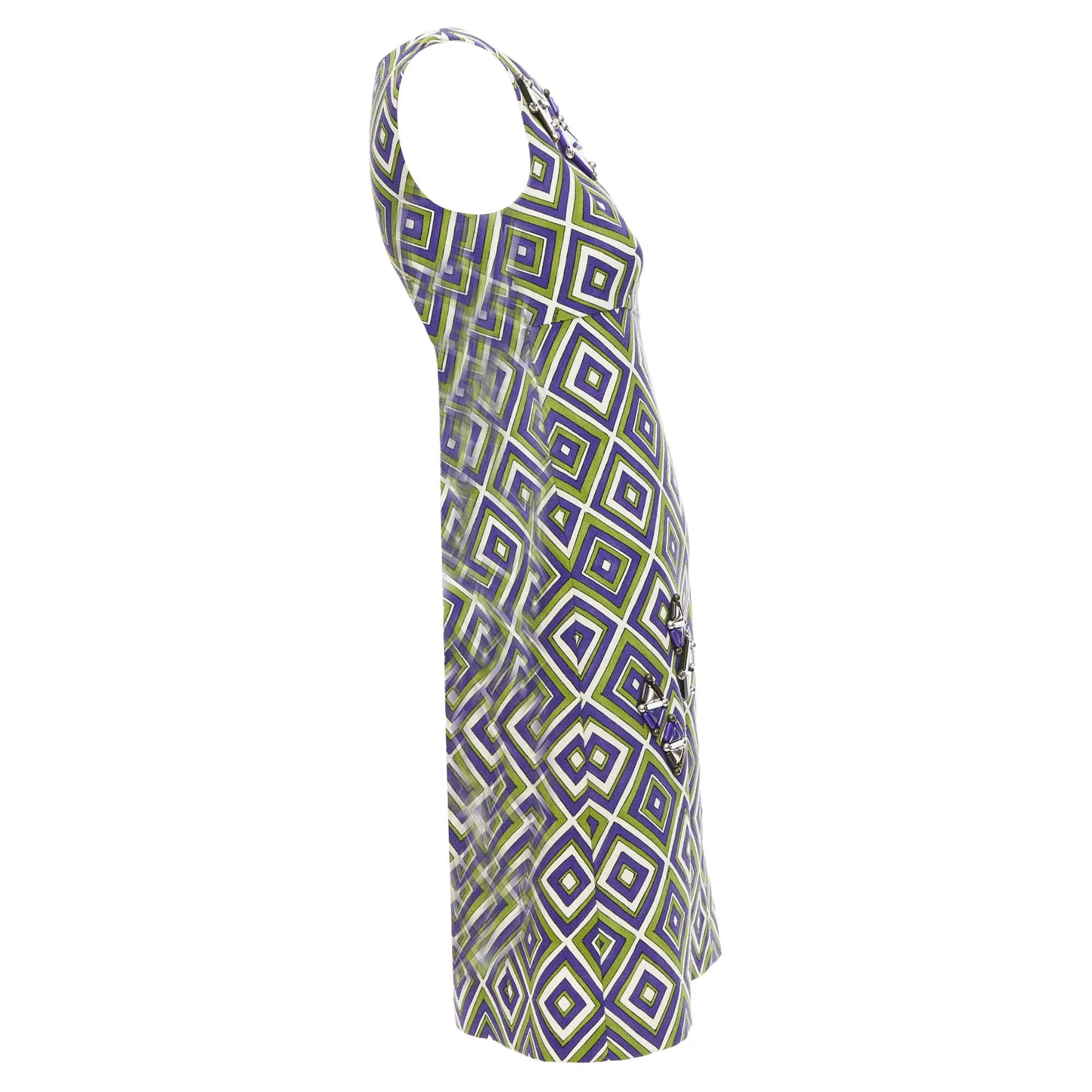 Women's Prada resin applique mod mini dress - Image 4