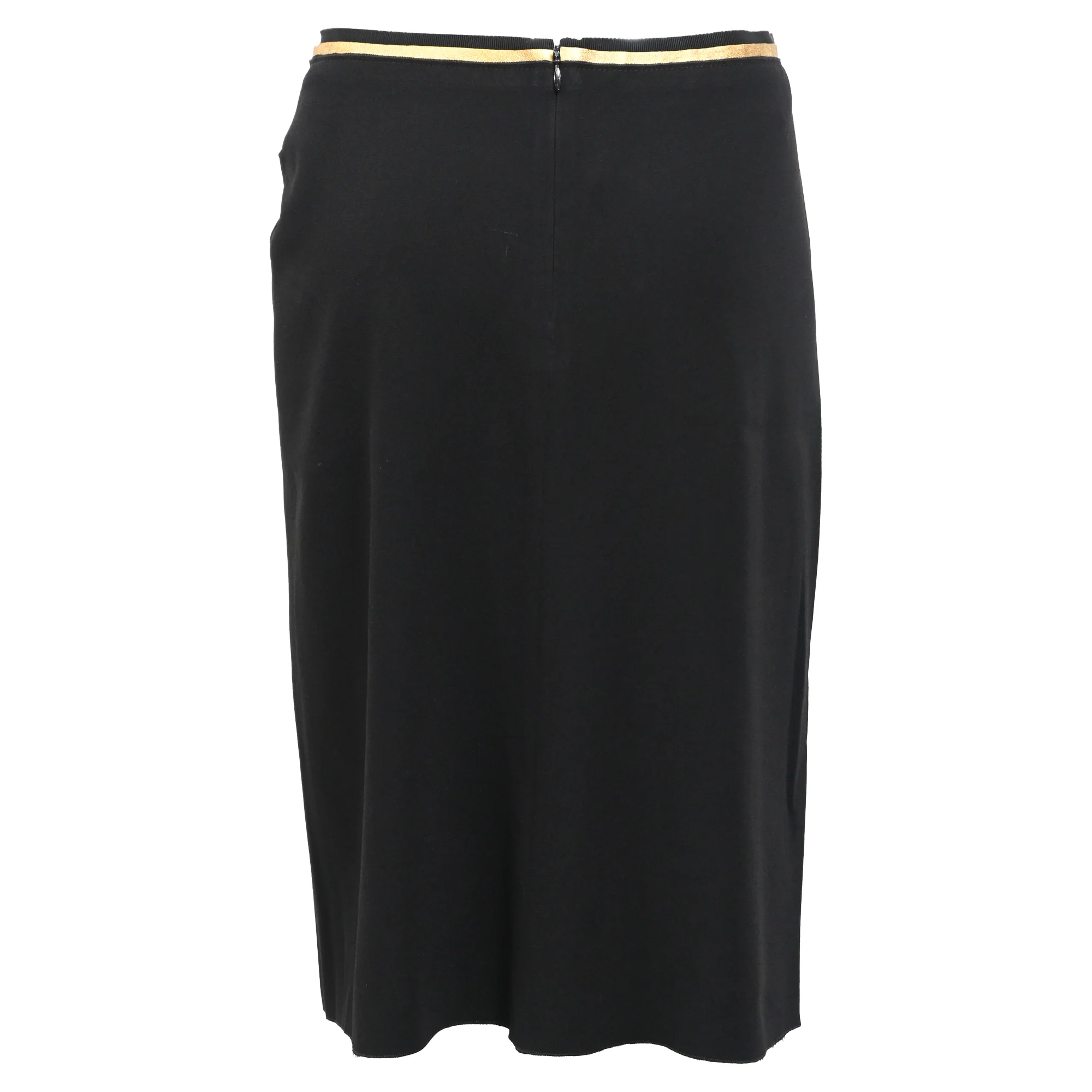 Women's Prada Scrunch-Detail Midi Skirt in Black Viscose - Image 3