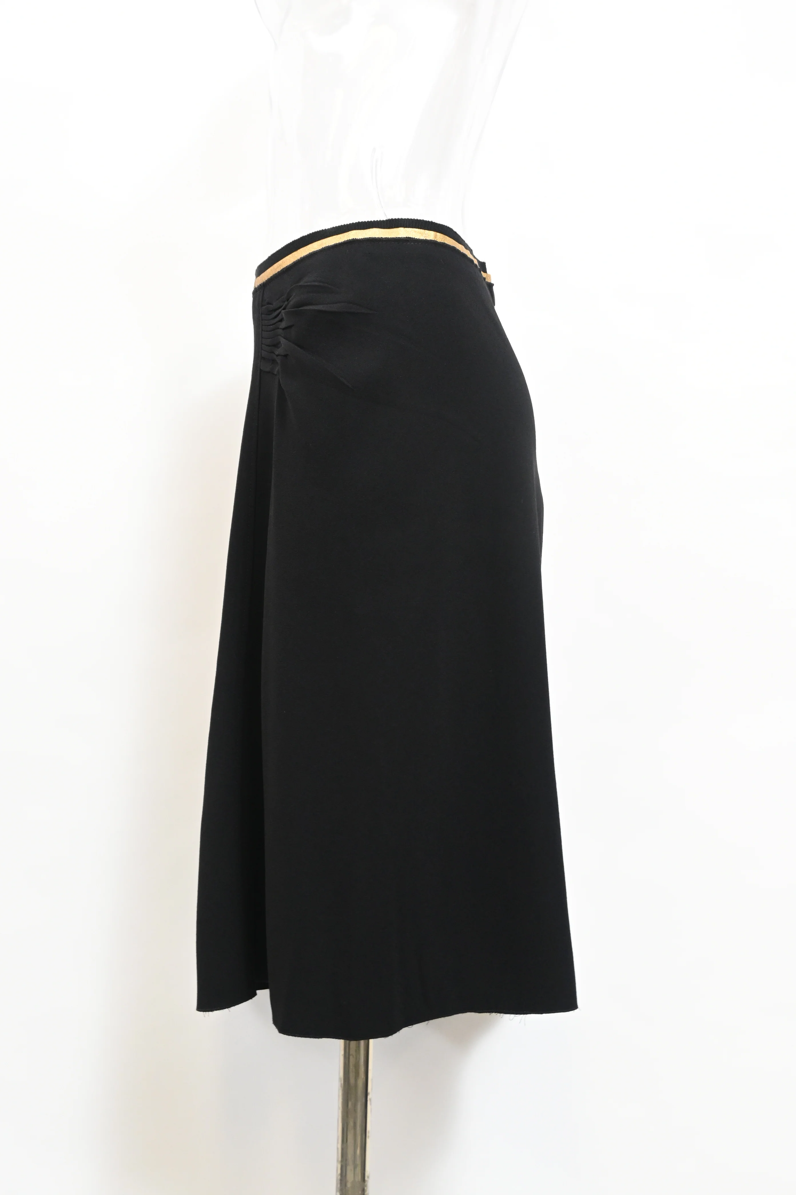 Women's Prada Scrunch-Detail Midi Skirt in Black Viscose - Image 6