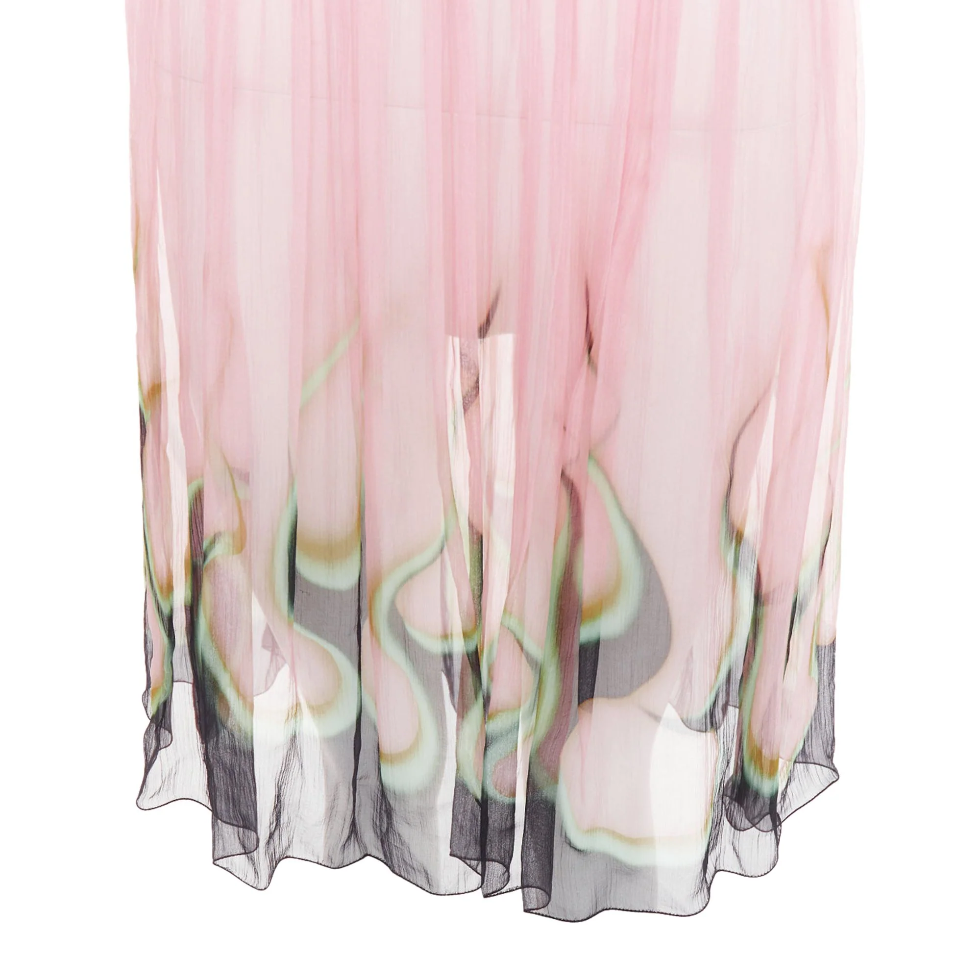 Women's Prada sheer silk chiffon flame knee dress - Image 4