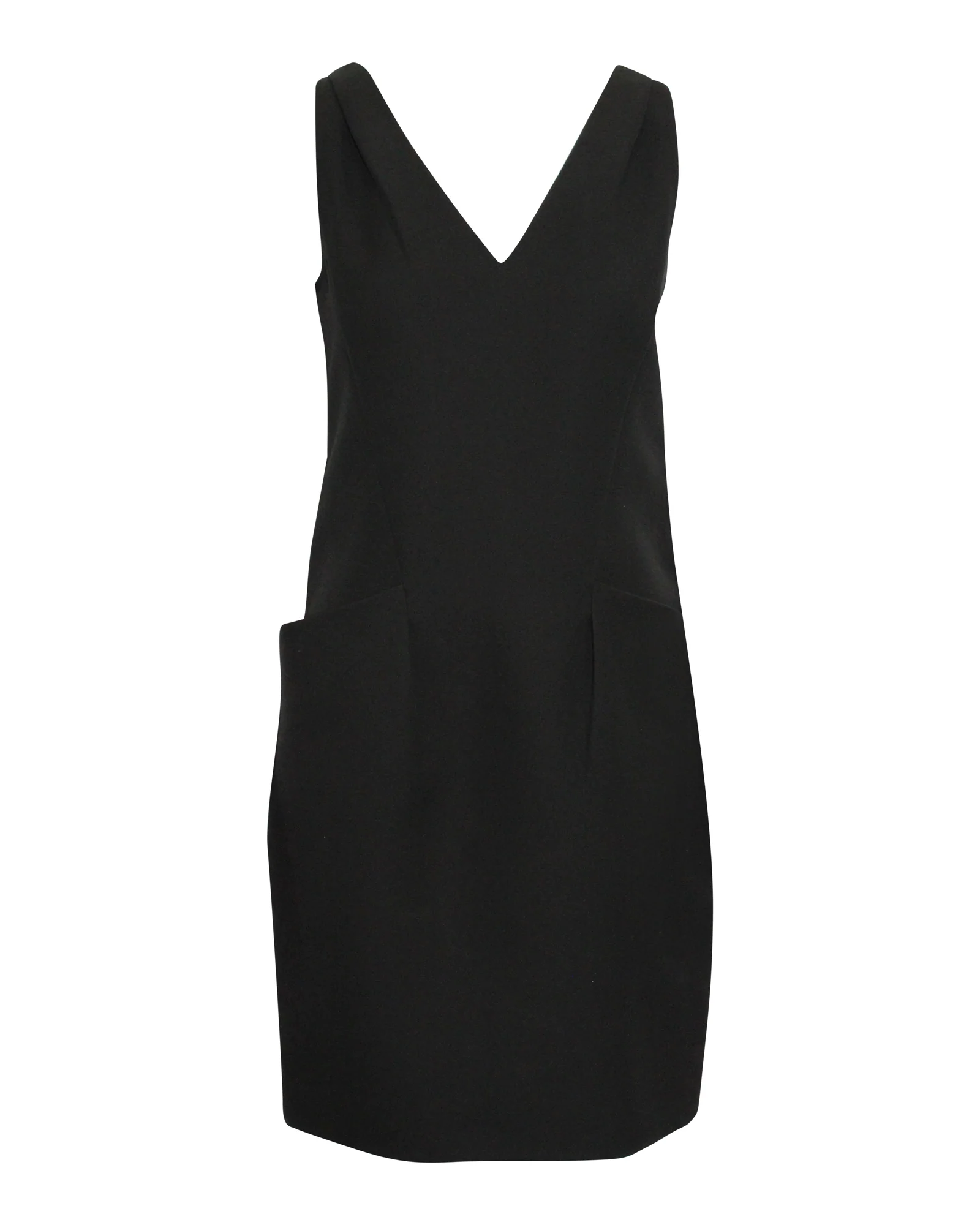 Women's Prada Sleeveless Sheath Dress with Pockets in Black Cotton