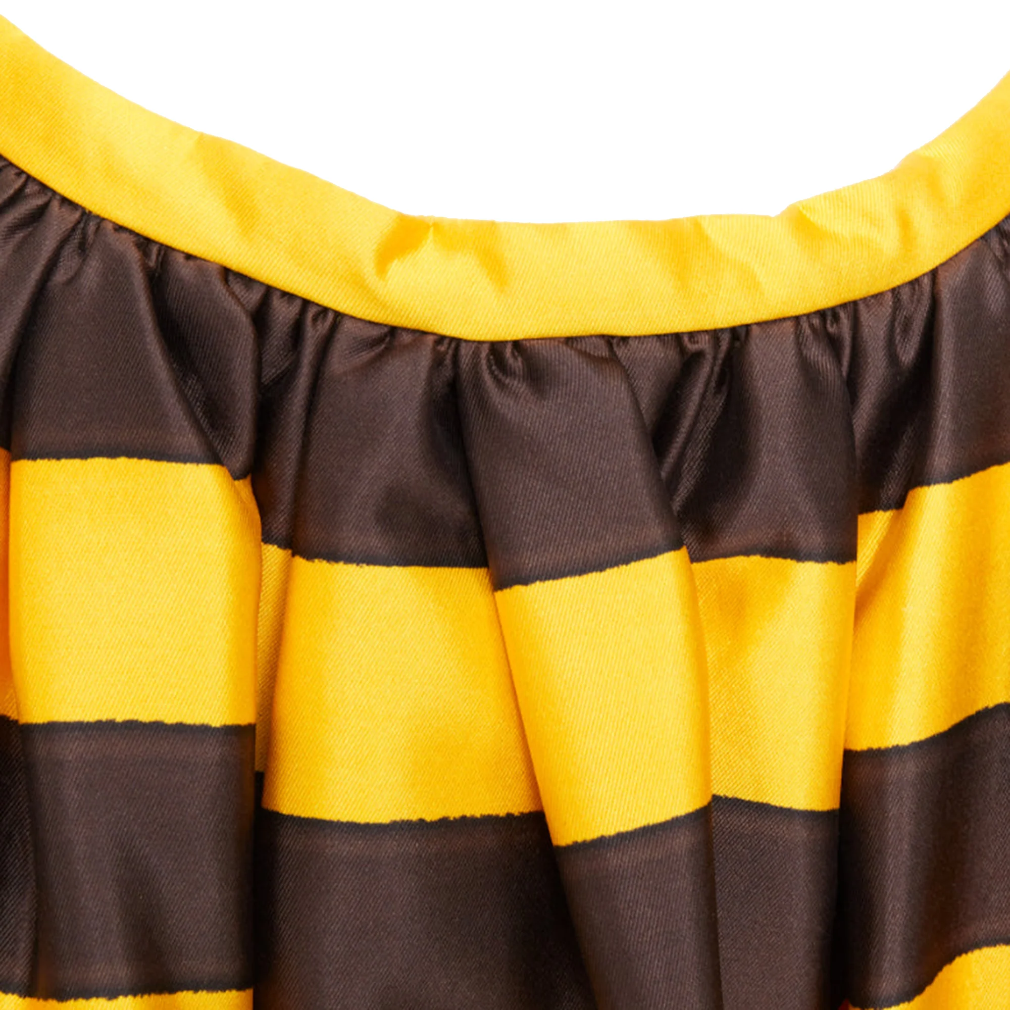 Women's rare PRADA 2022 Raf Simons Tropica yellow brown graphic stripe full skirt IT42 M - Image 2