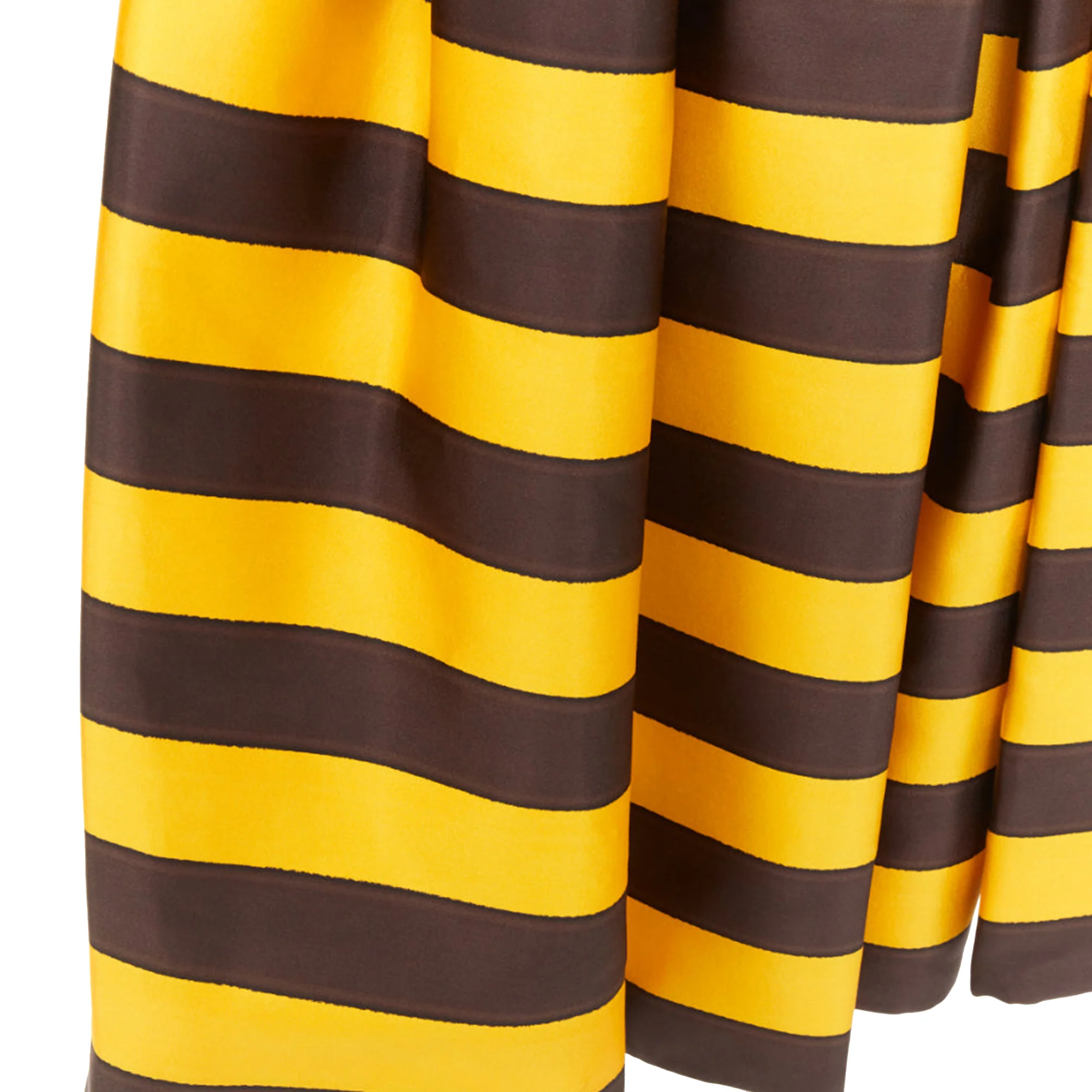 Women's rare PRADA 2022 Raf Simons Tropica yellow brown graphic stripe full skirt IT42 M - Image 7