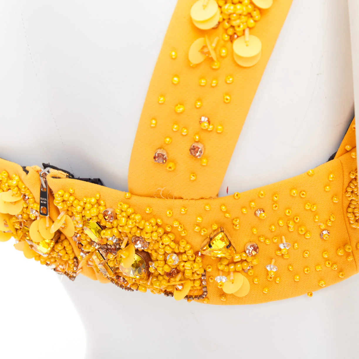 Women's Rare Prada Runway wool crystal jewel encrusted bustier top - Image 7