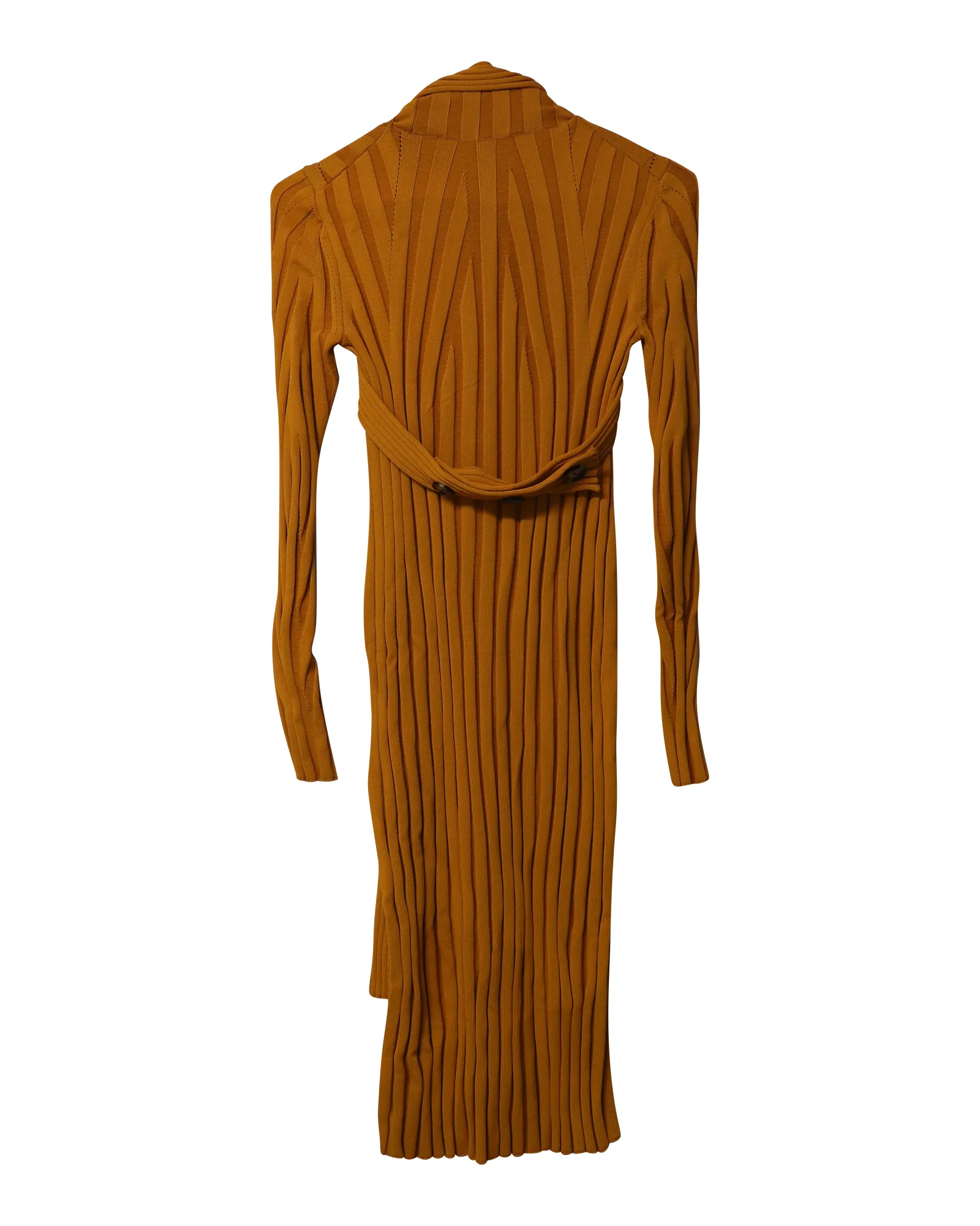 Women's Proenza Schouler Heavy Rib Long Sleeve Midi Dress in Yellow Viscose - Image 4