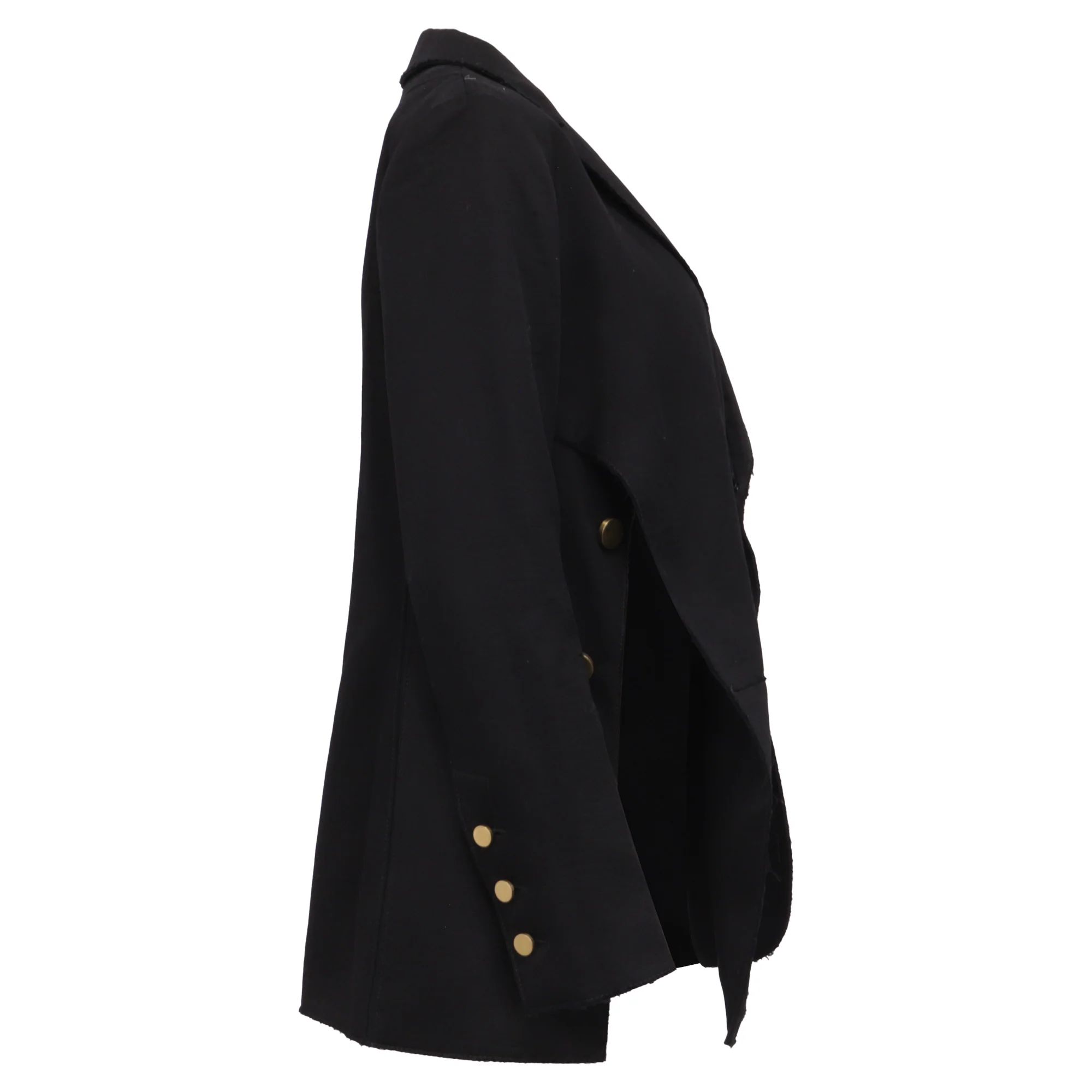 Women's Proenza Schouler Long Single-Breasted Blazer in Black Cotton - Image 3