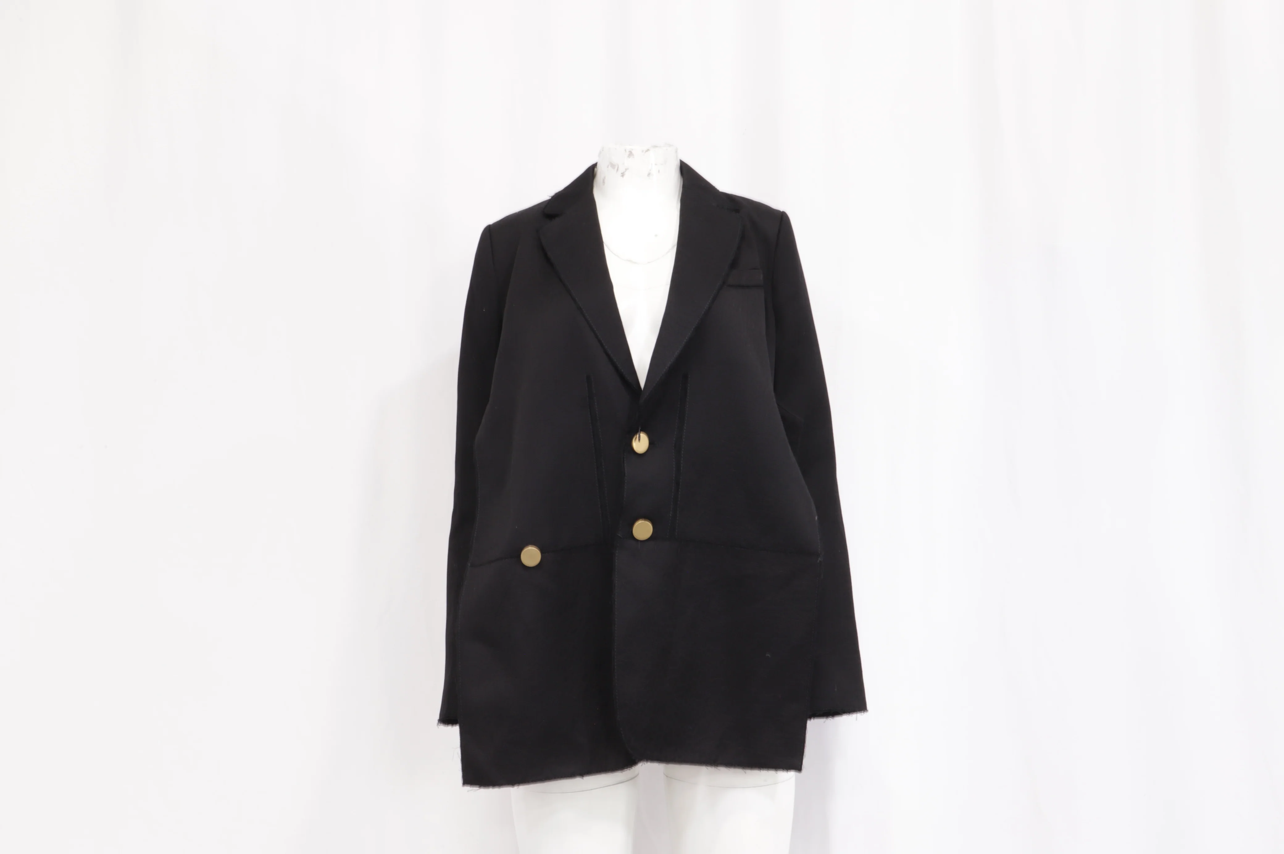 Women's Proenza Schouler Long Single-Breasted Blazer in Black Cotton - Image 7