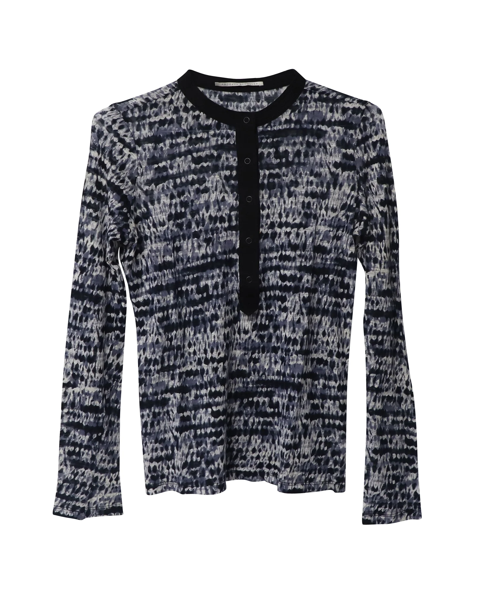Women's Proenza Schouler Long Sleeve Printed Blouse in Multicolor Cotton - Image 4