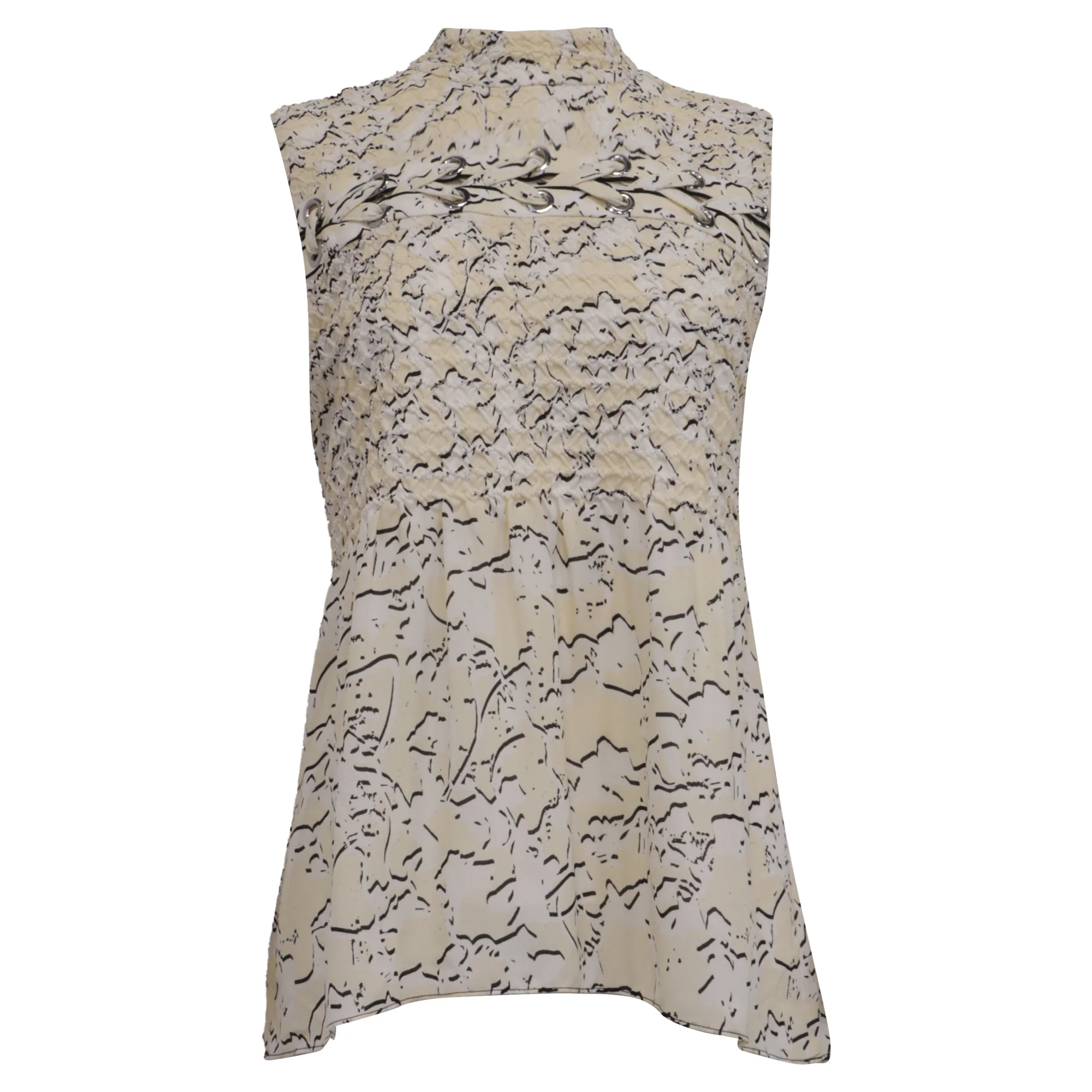 Women's Proenza Schouler Printed Georgette Top in White Silk